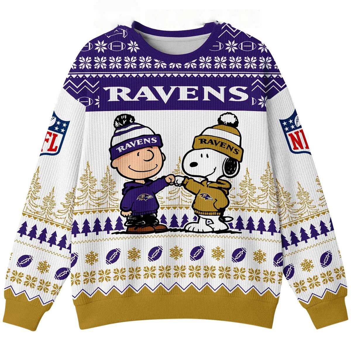 Baltimore Ravens Snoopy Peanuts Ravens Nation Rising Ugly Christmas Sweater Baltimore Ravens Snoopy Peanuts Ravens Nation Rising Ugly Christmas Sweater