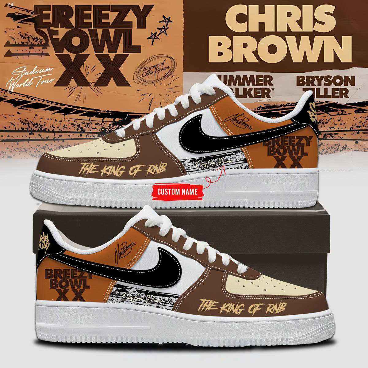 Chris Brown Breezy Bowl Xx The Memories 2025 Custom Name Air Force 1 Shoes Chris Brown Breezy Bowl Xx The Memories 2025 Custom Name Air Force 1 Shoes