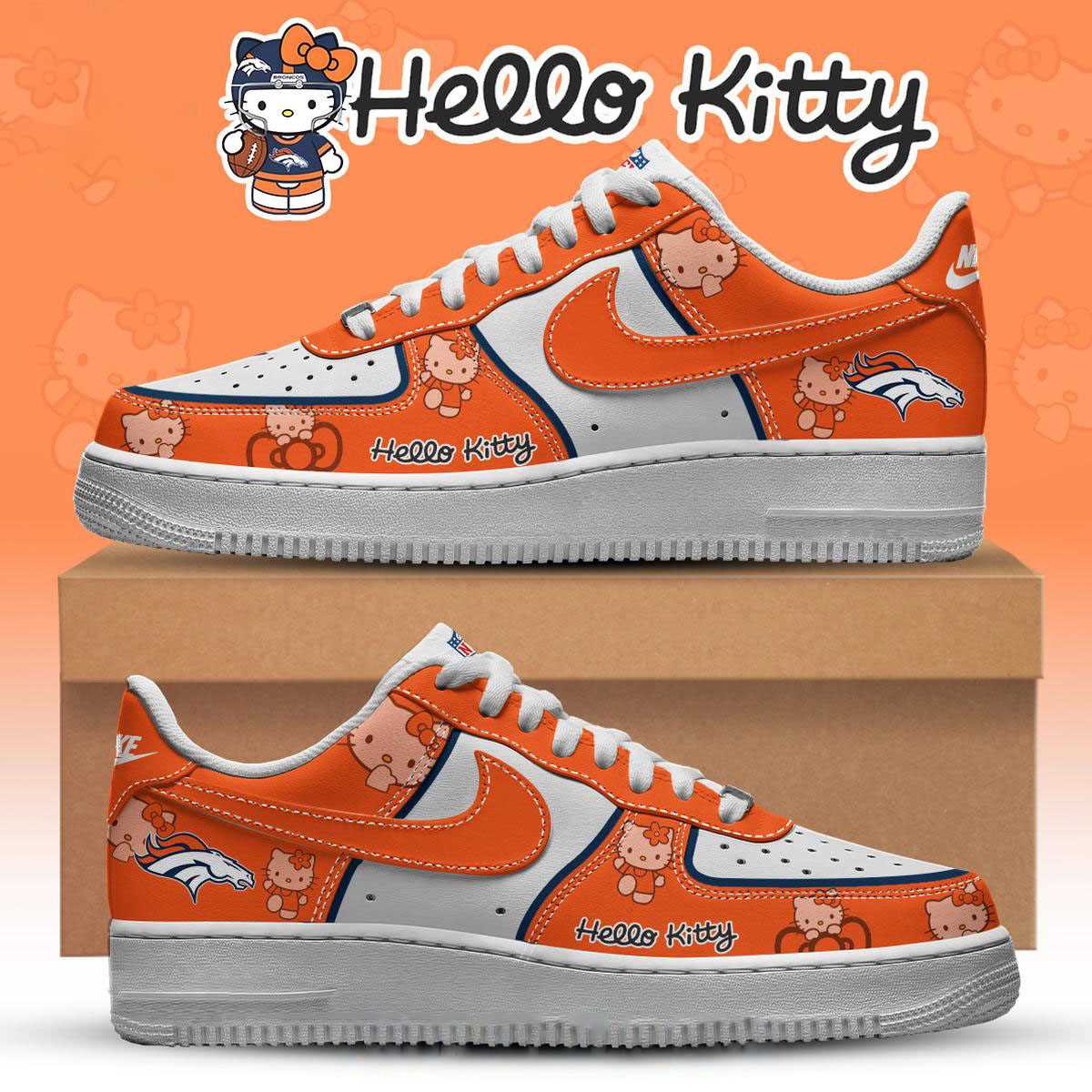 Denver Broncos Hello Kitty Nfl 2025 X-mas Custom Name Air Force 1 Shoes Denver Broncos Hello Kitty Nfl 2025 X-mas Custom Name Air Force 1 Shoes