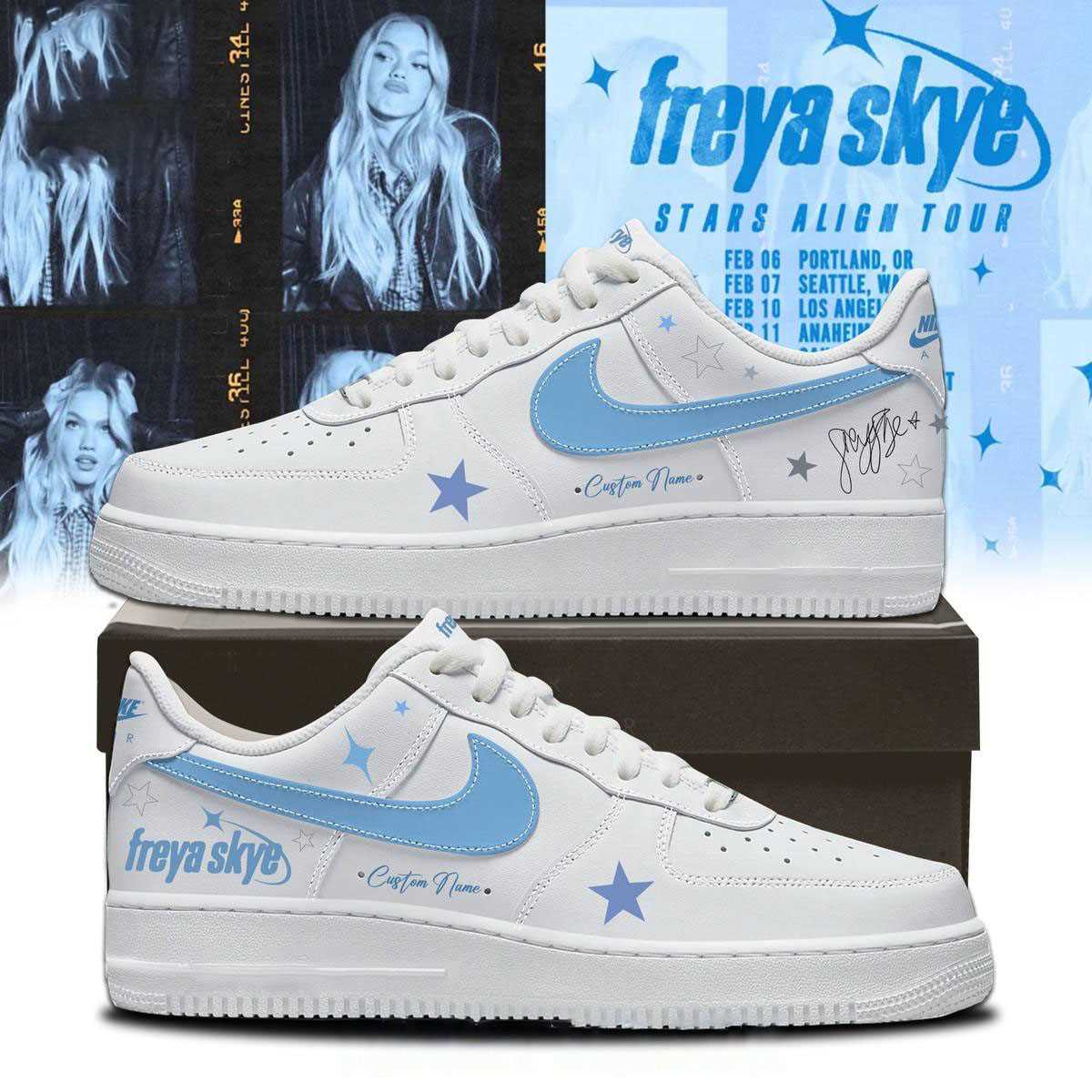 Freya Skye Stars Align Tour 2026 Custom Name Air Force 1 Shoes Freya Skye Stars Align Tour 2026 Custom Name Air Force 1 Shoes