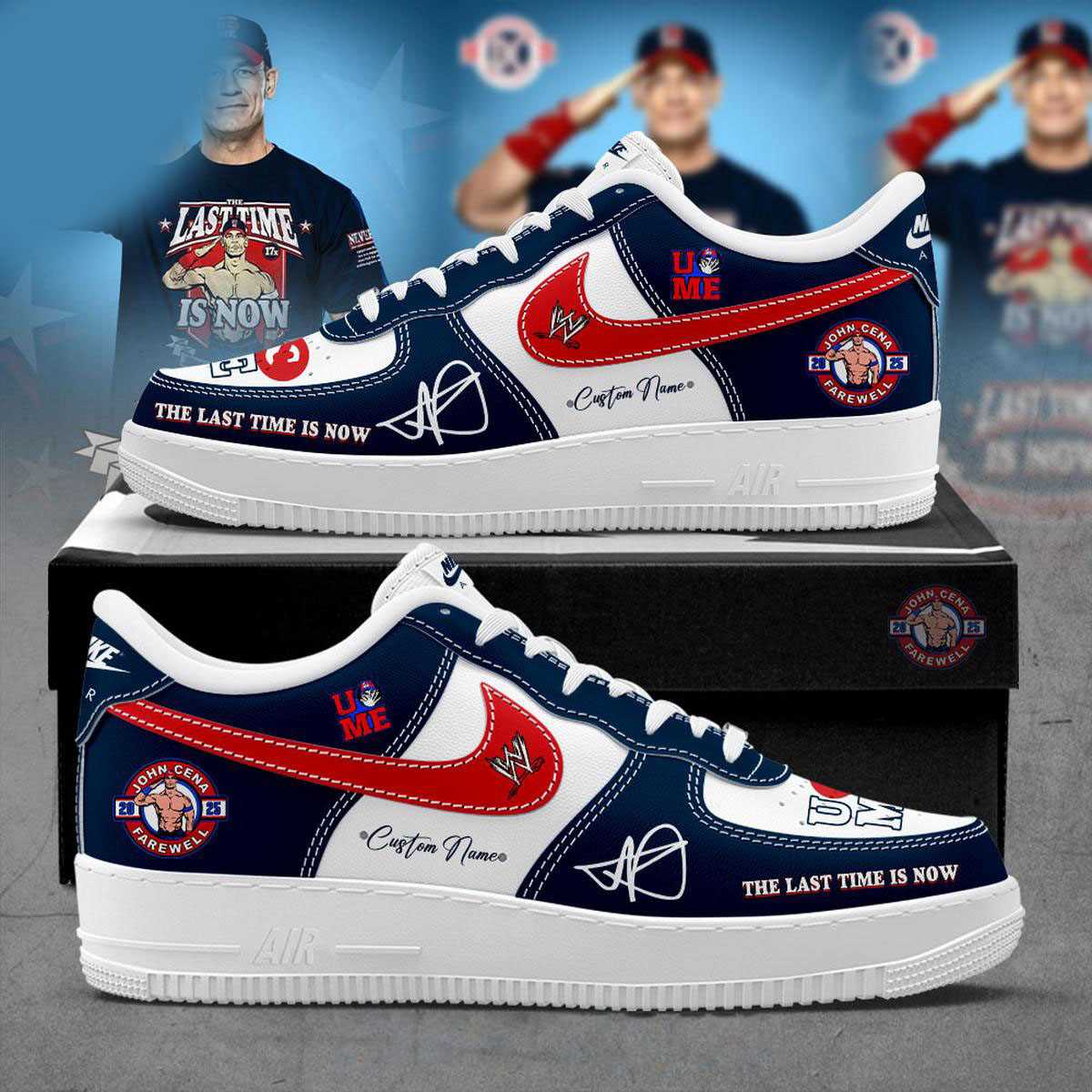 John Cena The Last Time Is Now Farewell 2025 Custom Name Air Force 1 Shoes John Cena The Last Time Is Now Farewell 2025 Custom Name Air Force 1 Shoes