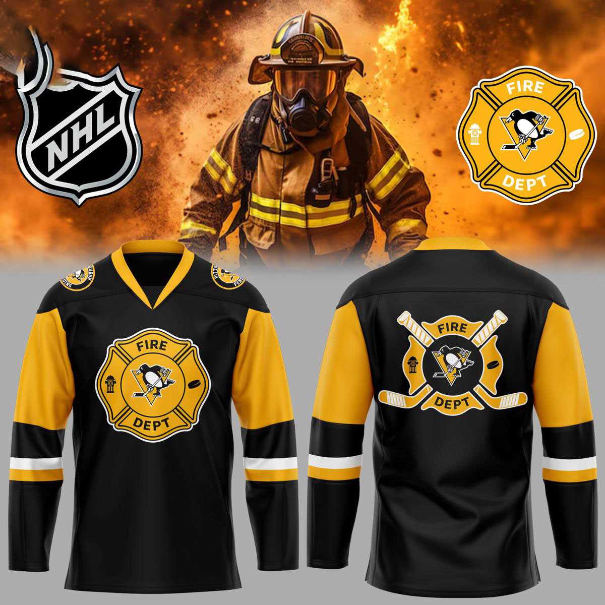 Pittsburgh Penguins Firefighter Appreciation Nhl Night Always Ready Hockey Jersey