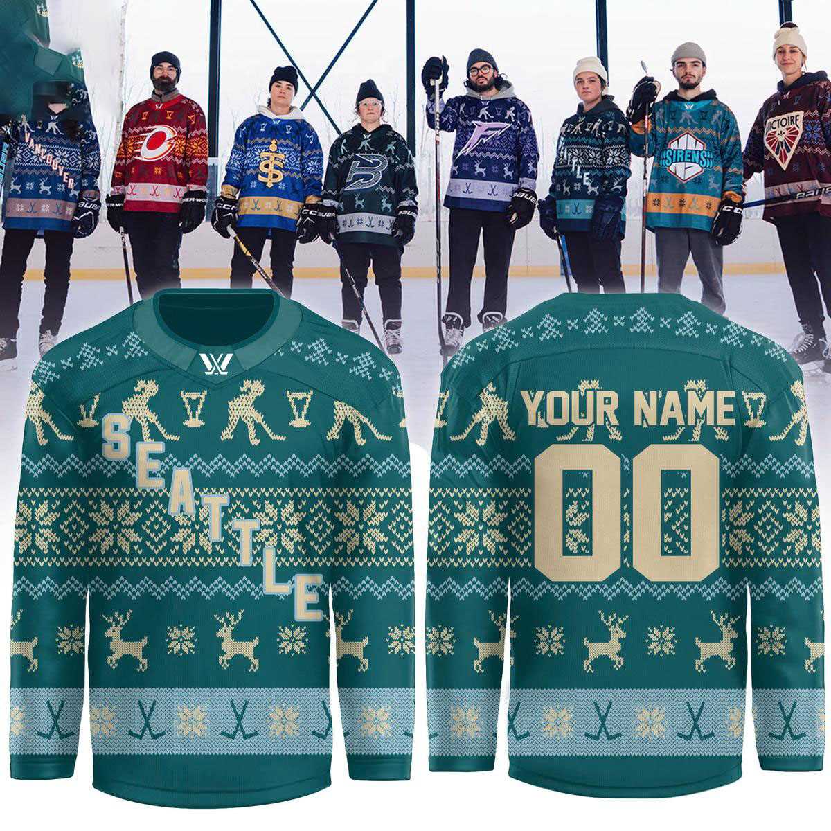 Pwhl Vancouver Goldeneyes Holiday Details Personalized Hockey Jersey Pwhl Vancouver Goldeneyes Holiday Details Personalized Hockey Jersey