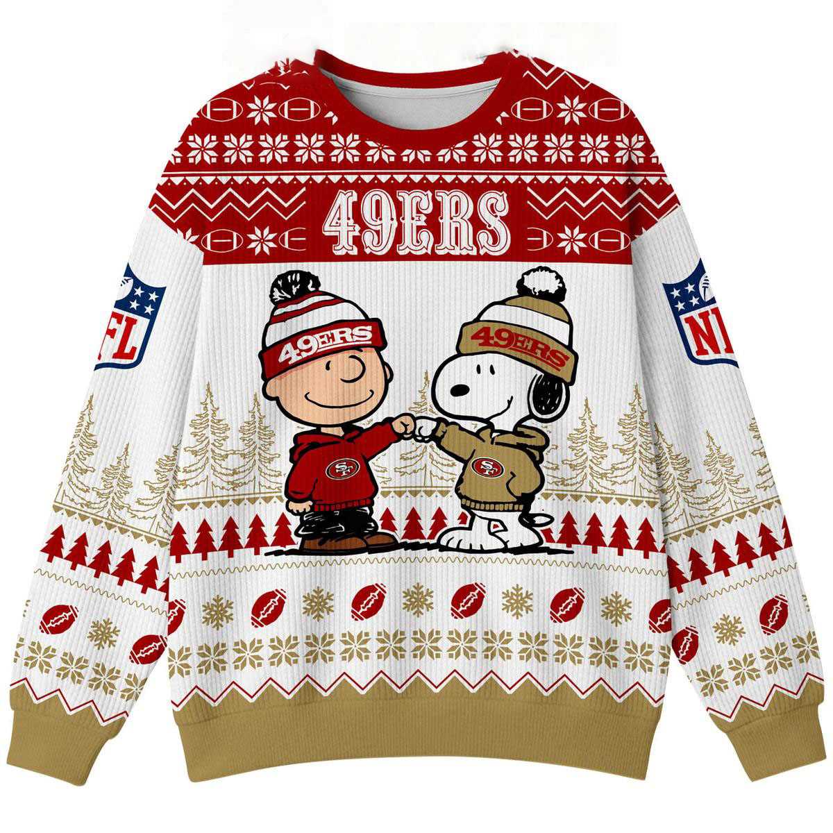 San Francisco 49ers Snoopy Peanuts Bang Bang Niner Gang Ugly Christmas Sweater San Francisco 49ers Snoopy Peanuts Bang Bang Niner Gang Ugly Christmas Sweater