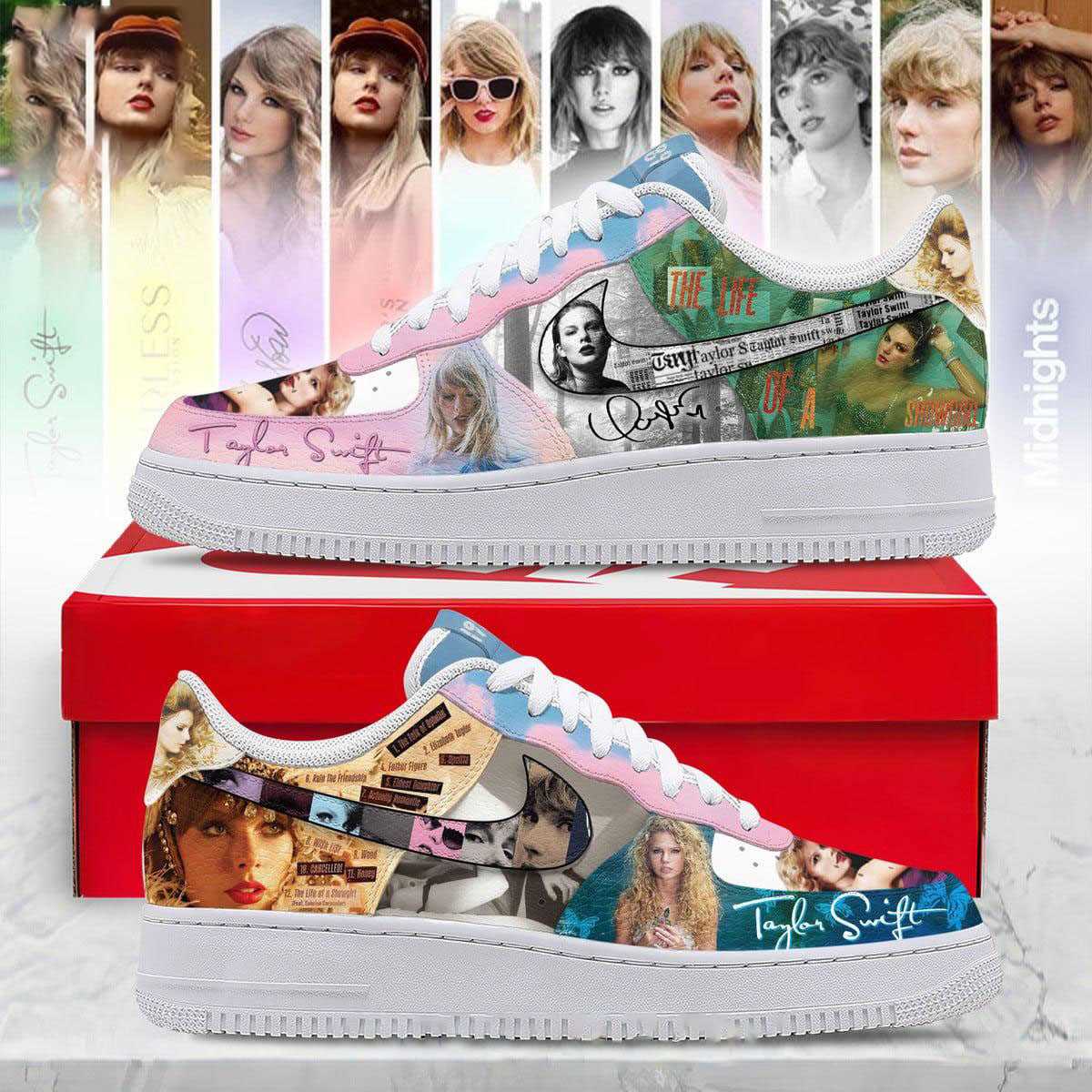 Taylor Swift 1989-2026 The Journey Of An Icon Custom Name Air Force 1 Shoes