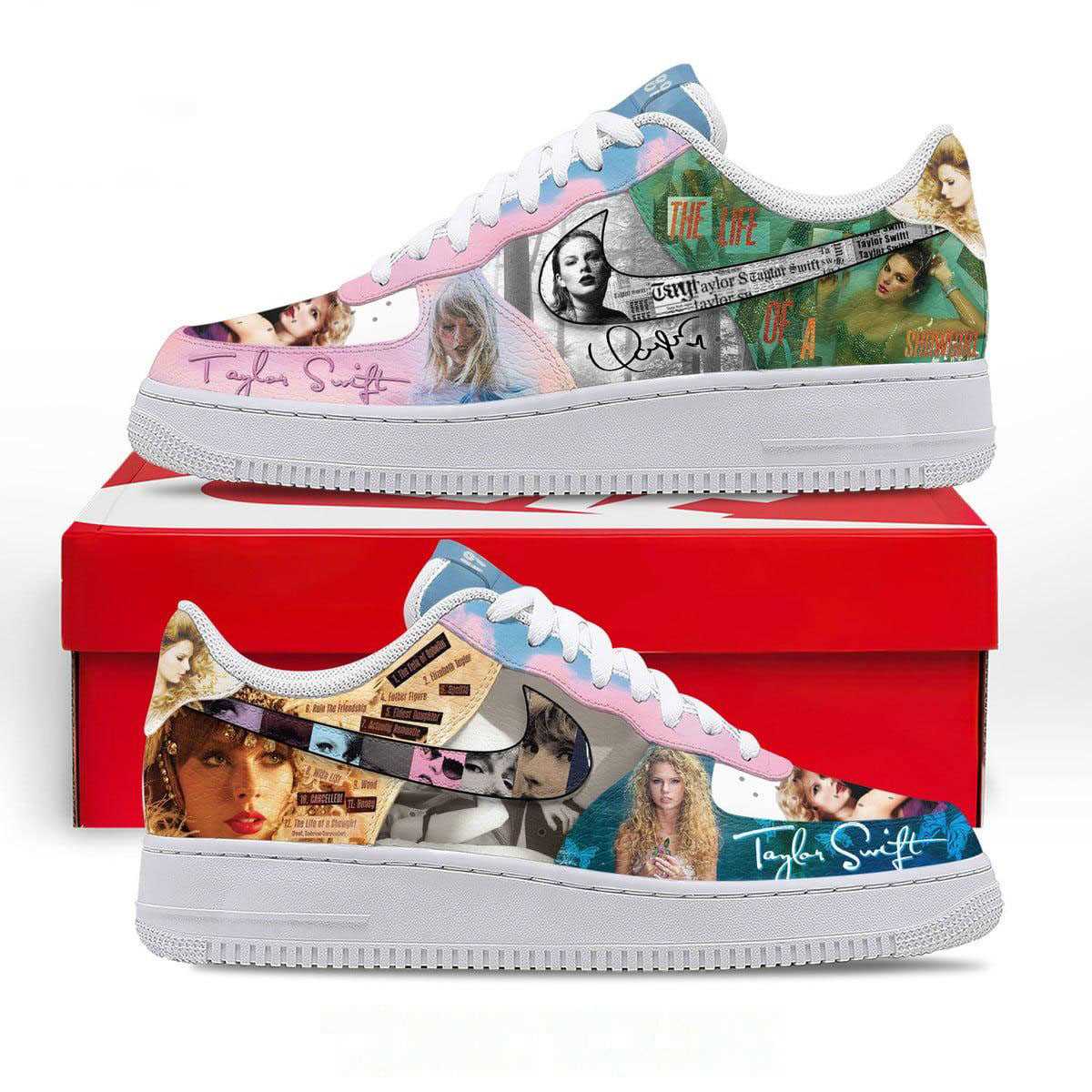 Taylor Swift 1989-2026 The Journey Of An Icon Custom Name Air Force 1 Shoes