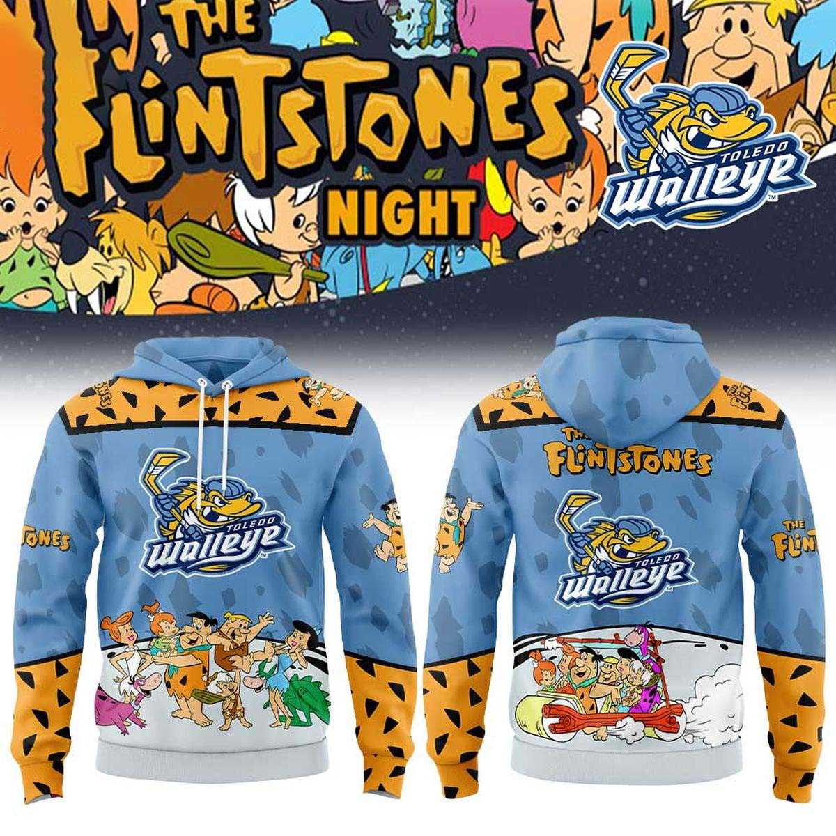 Toledo Walleye X The Flintstone Night 2026 Hoodie