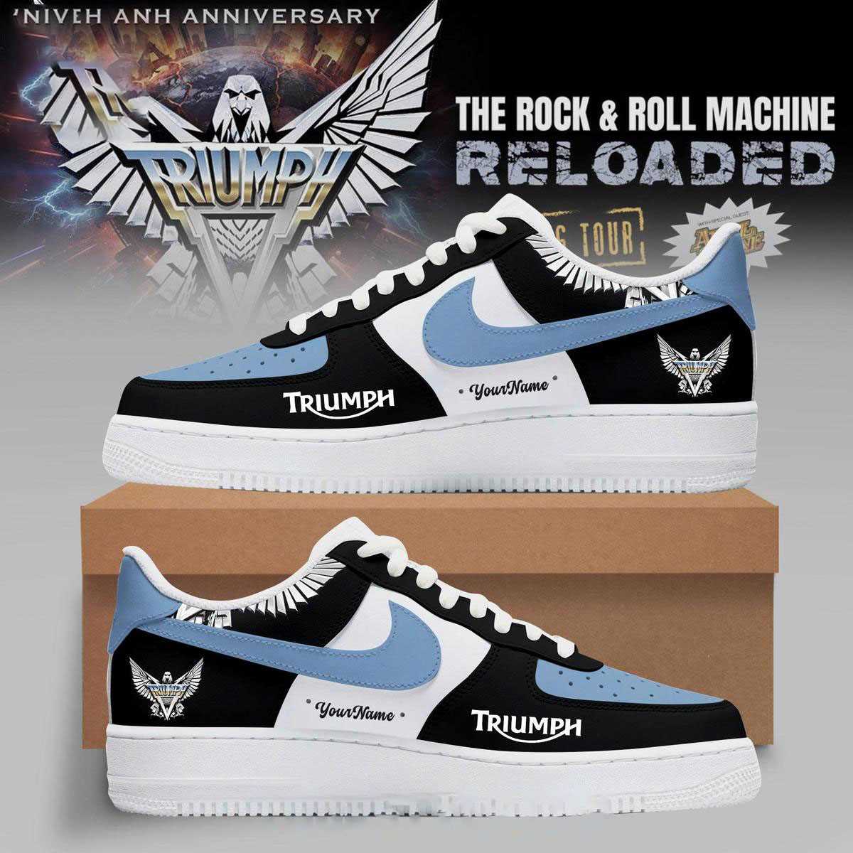 Triumph Custom Name Air Force 1 Shoes The Rock & Roll Machine Reloaded Tour 2026 Triumph Custom Name Air Force 1 Shoes The Rock & Roll Machine Reloaded Tour 2026