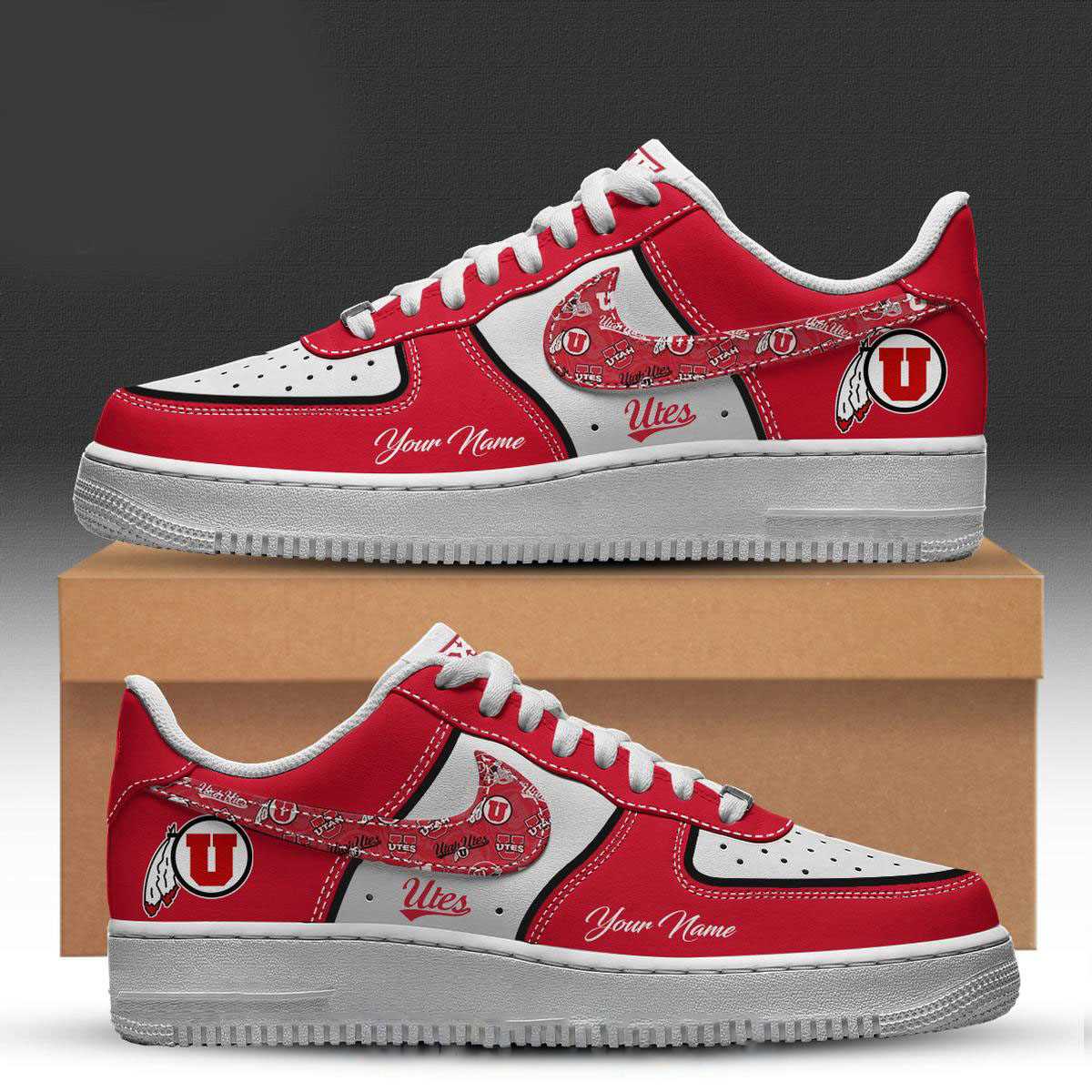 Utah Utes Go Utes Big 12 Ncaa 2025 Custom Name Air Force 1 Shoes Utah Utes Go Utes Big 12 Ncaa 2025 Custom Name Air Force 1 Shoes