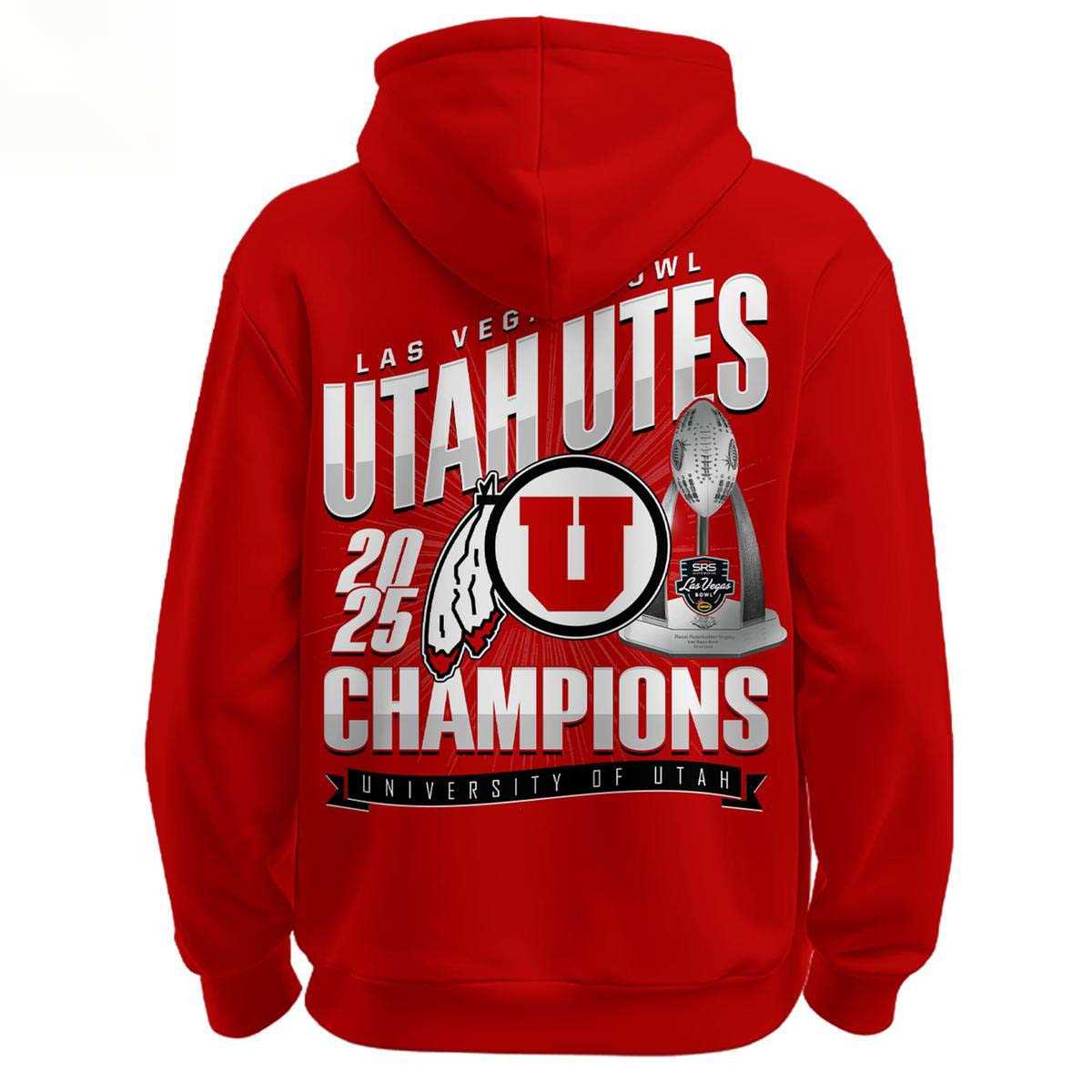 Utah Utes Las Vegas Bowl Champions 2025 Tee Hoodie Utah Utes Las Vegas Bowl Champions 2025 Tee Hoodie