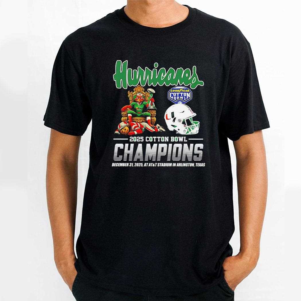 Miami Hurricanes 2025 College Football Playoff Cotton Bowl Champions Tee