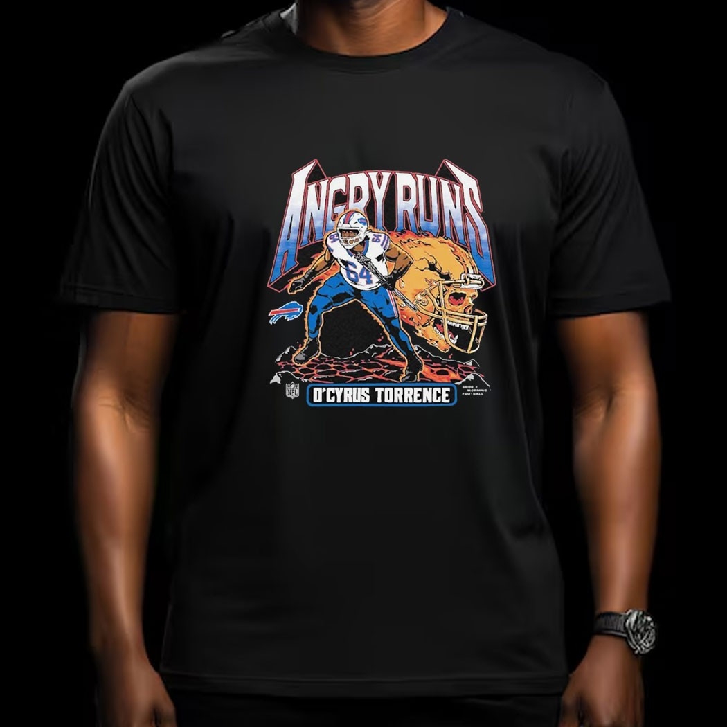 Angry Runs Buffalo Bills Ocyrus Torrence Tee Angry Runs Buffalo Bills Ocyrus Torrence Tee