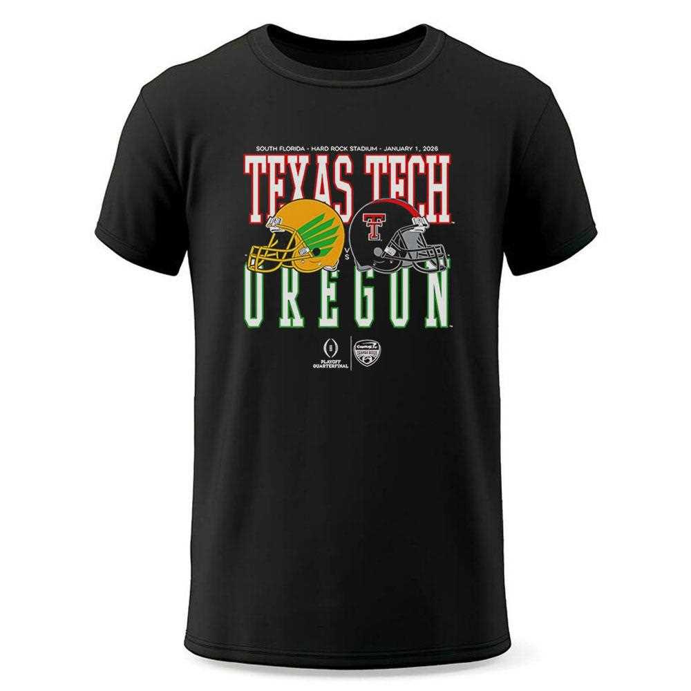 Capital One Orange Bowl 2026 Oregon Vs Texas Tech Helmet Tee Capital One Orange Bowl 2026 Oregon Vs Texas Tech Helmet Tee