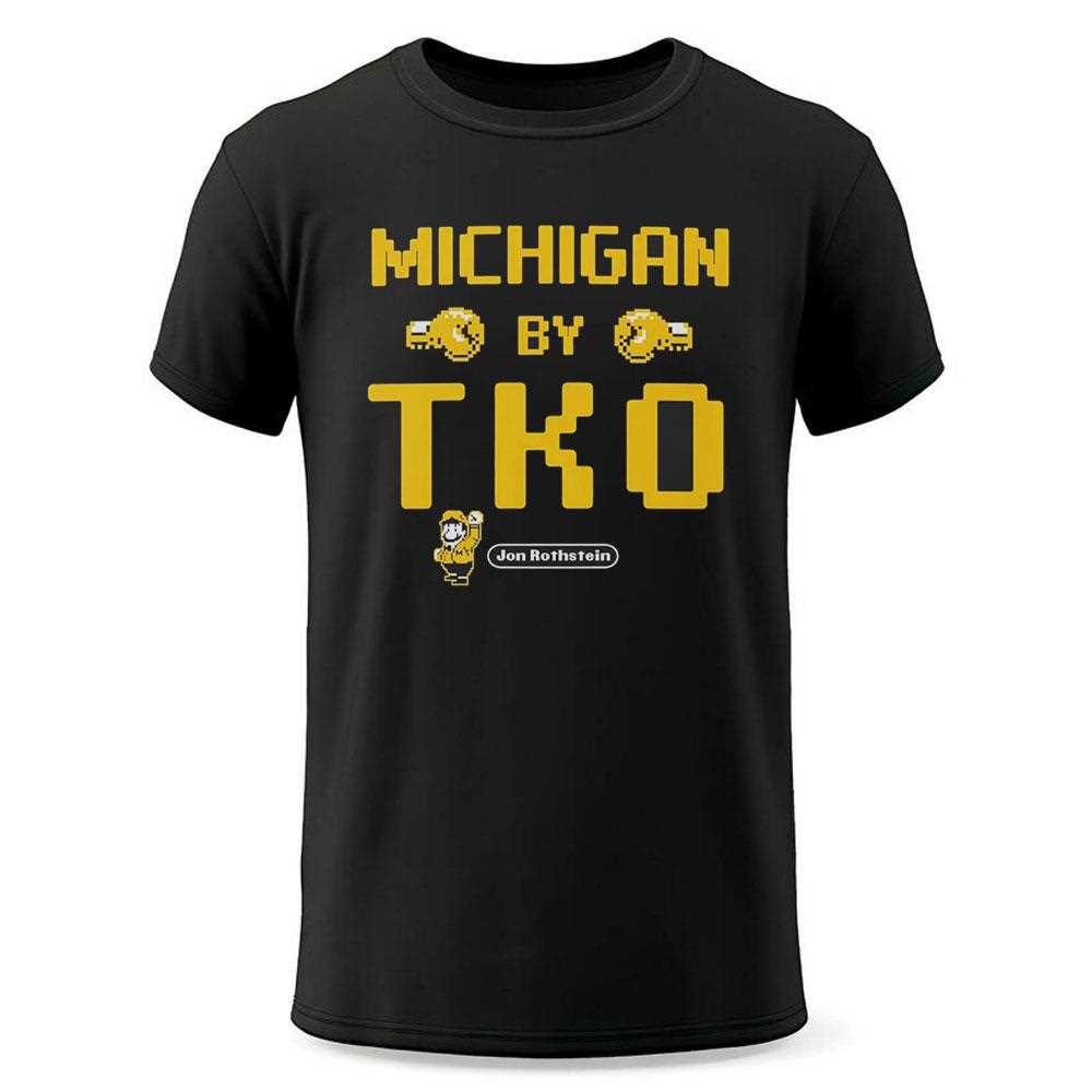 Michigan By Tko Jon Rothstein Video Game Tee Michigan By Tko Jon Rothstein Video Game Tee