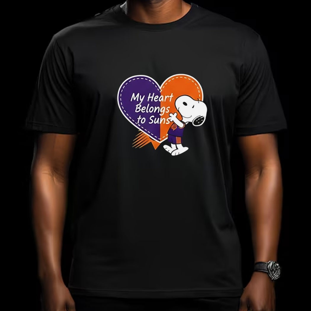 Phoenix Suns X Snoopy Cartoon Valentine 2026 Tee Phoenix Suns X Snoopy Cartoon Valentine 2026 Tee