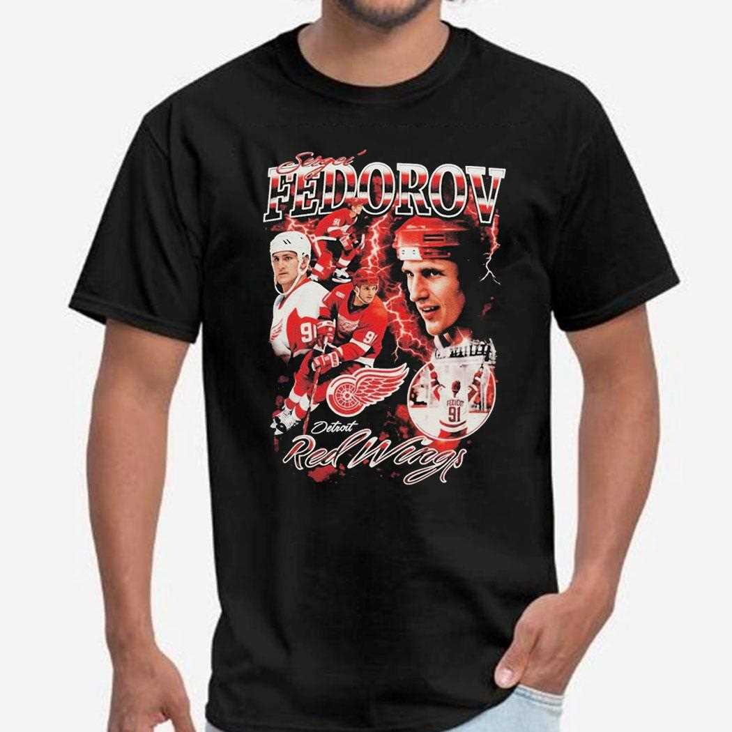 Sergei Fedorovs No 91 Detroit Red Wings Tee