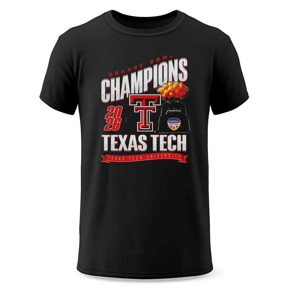 Texas Tech Red Raiders Orange Bowl Champions 2026 Tee Texas Tech Red Raiders Orange Bowl Champions 2026 Tee