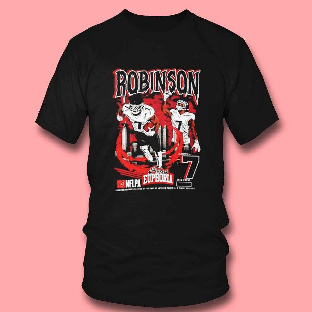 Atlanta Falcons Bijan Robinson Touchdown Skyline Tee Atlanta Falcons Bijan Robinson Touchdown Skyline Tee