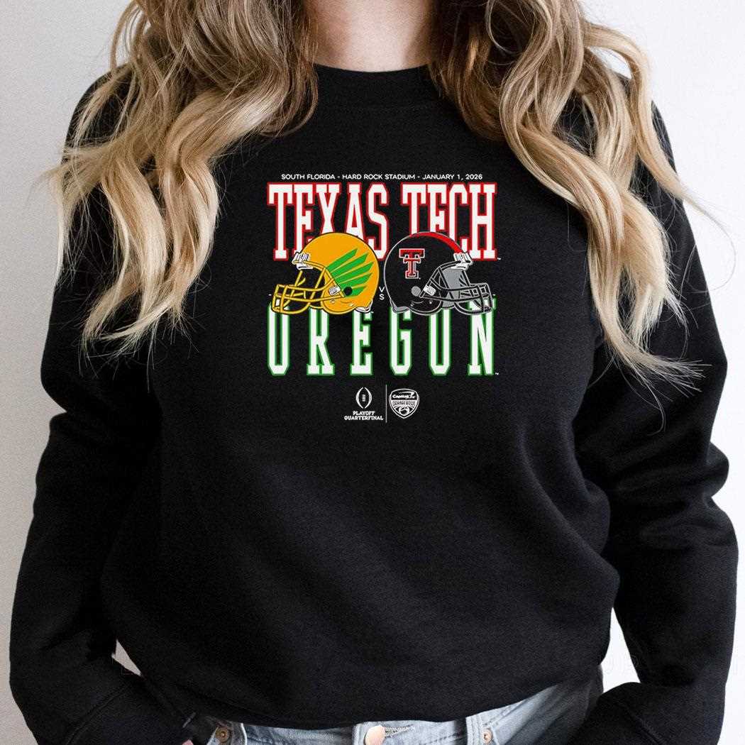 Capital One Orange Bowl 2026 Oregon Vs Texas Tech Helmet Tee Capital One Orange Bowl 2026 Oregon Vs Texas Tech Helmet Tee