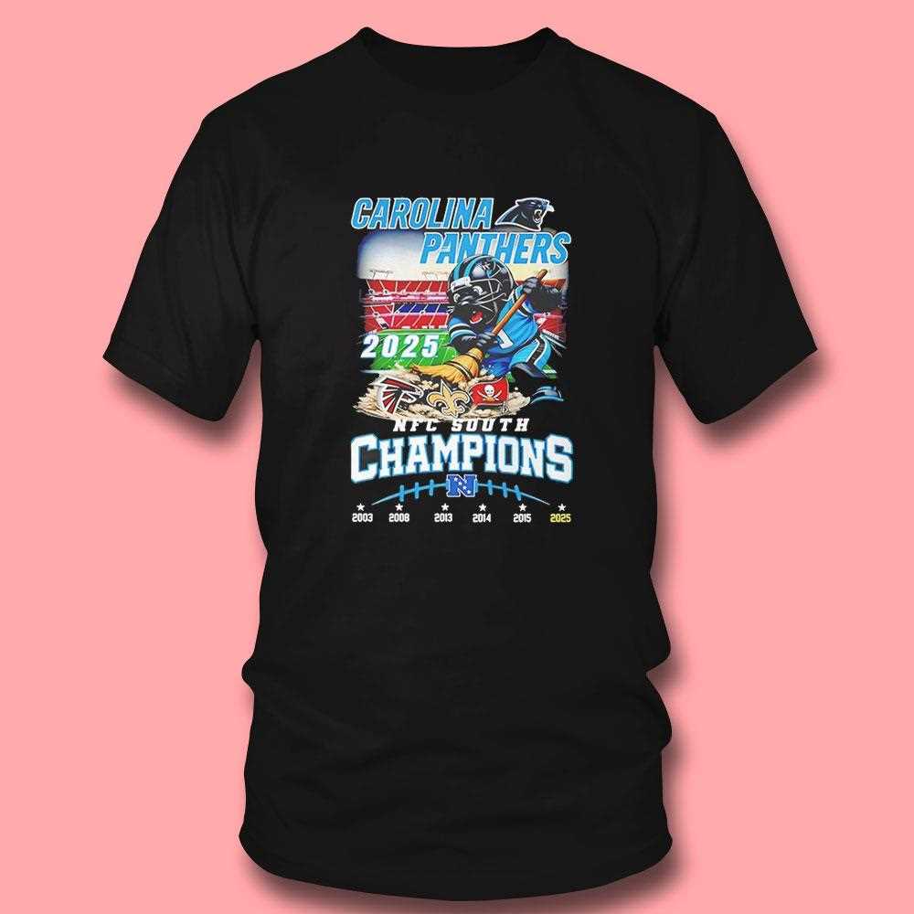 Carolina Panthers 2025 Nfc South Division Champions Mascot Tee Carolina Panthers 2025 Nfc South Division Champions Mascot Tee