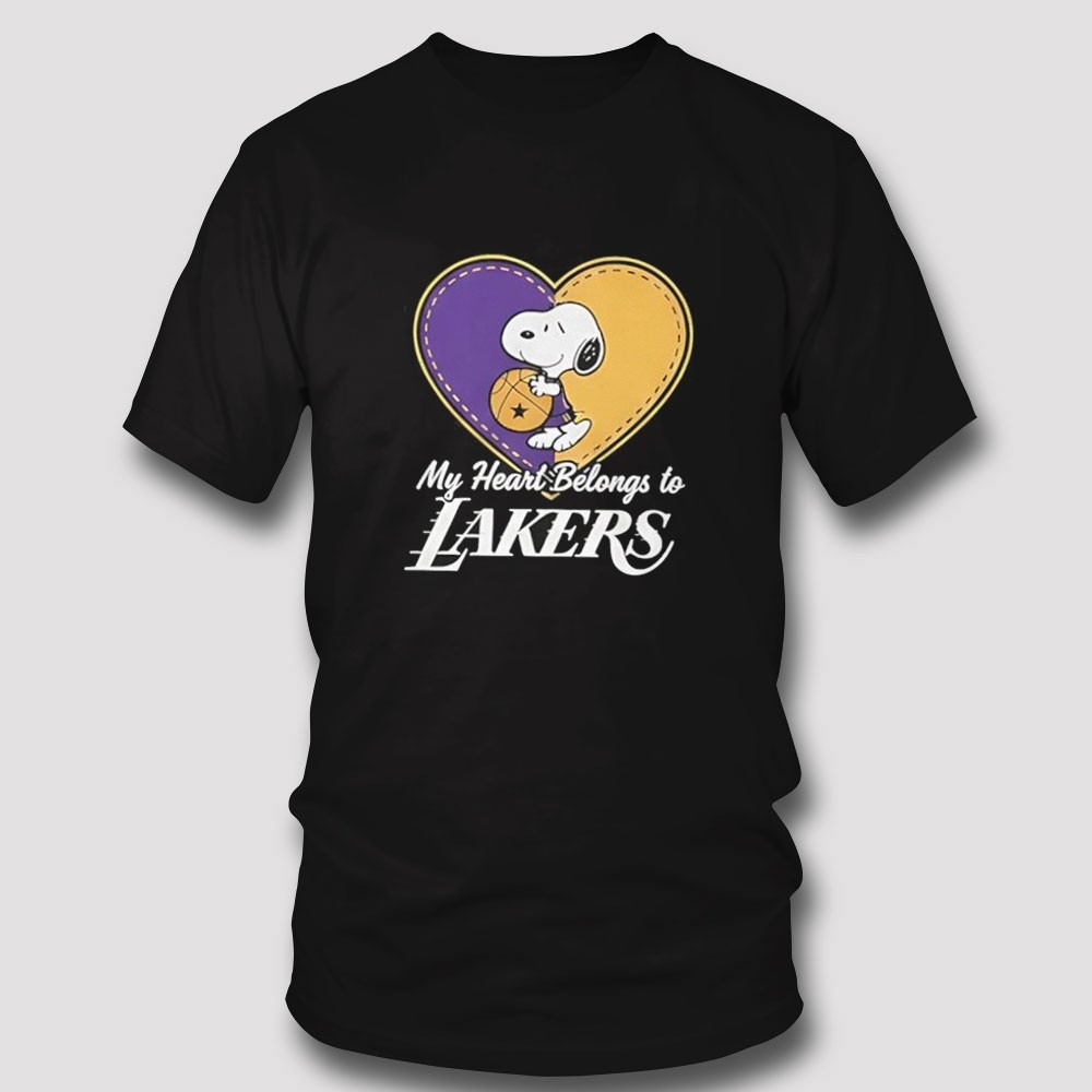 Los Angeles Lakers X Snoopy Cartoon Valentine 2026 Tee Los Angeles Lakers X Snoopy Cartoon Valentine 2026 Tee