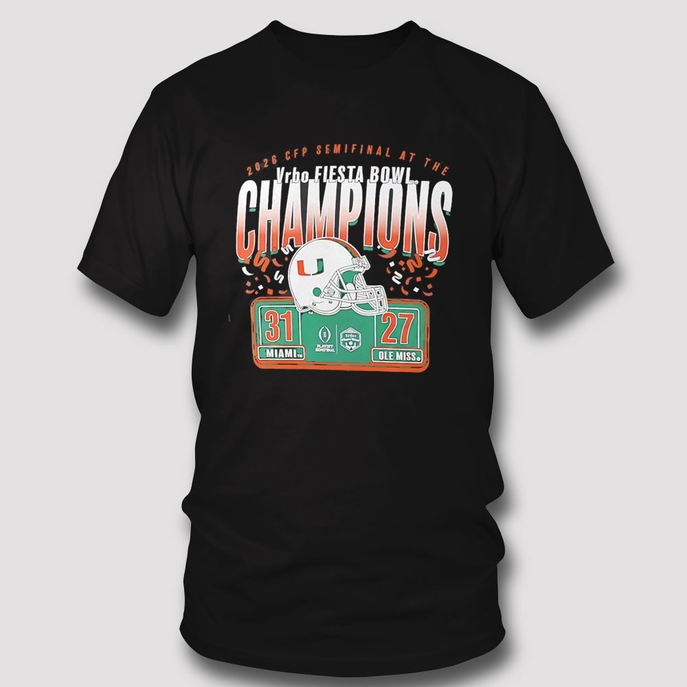 Miami Hurricanes College Football Playoff 2026 Fiesta Bowl Champions Scoring Drive Tee Miami Hurricanes College Football Playoff 2026 Fiesta Bowl Champions Scoring Drive Tee