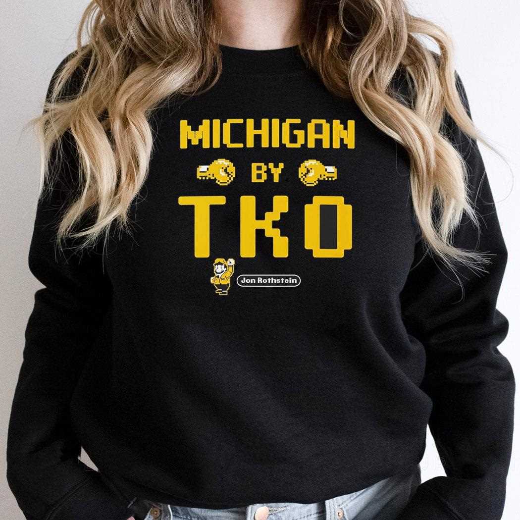 Michigan By Tko Jon Rothstein Video Game Tee Michigan By Tko Jon Rothstein Video Game Tee