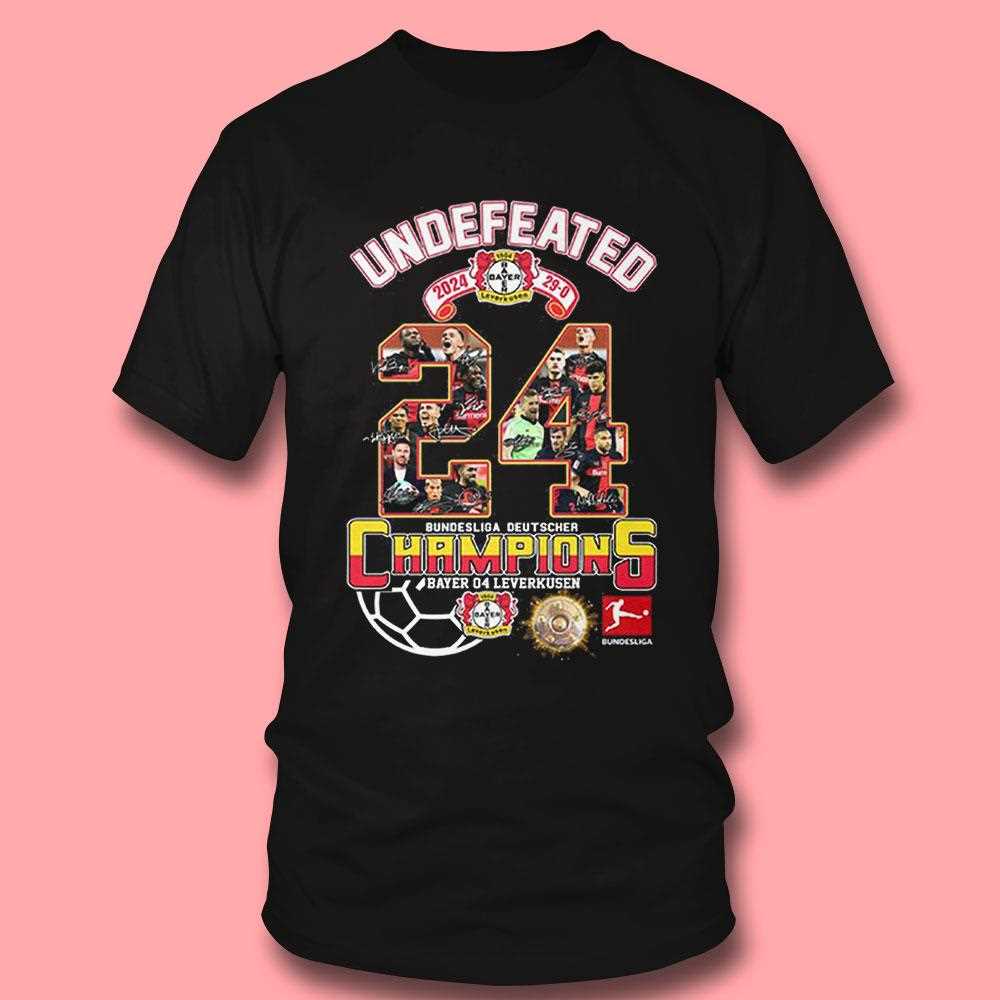 Undefeated Bayer Leverkusen Bundesliga Champions 2023-2024 Tee Undefeated Bayer Leverkusen Bundesliga Champions 2023-2024 Tee