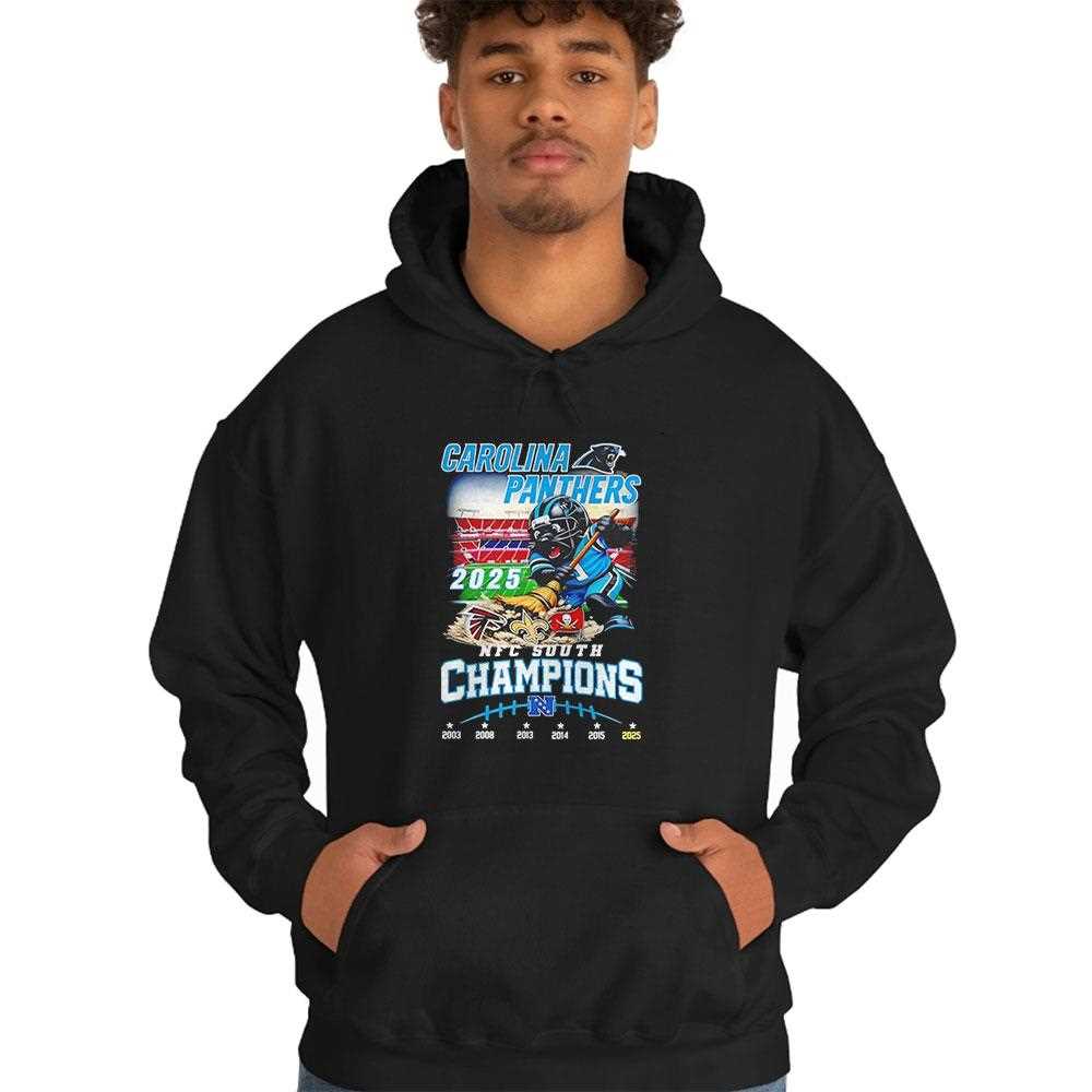 Carolina Panthers 2025 Nfc South Division Champions Mascot Tee Carolina Panthers 2025 Nfc South Division Champions Mascot Tee