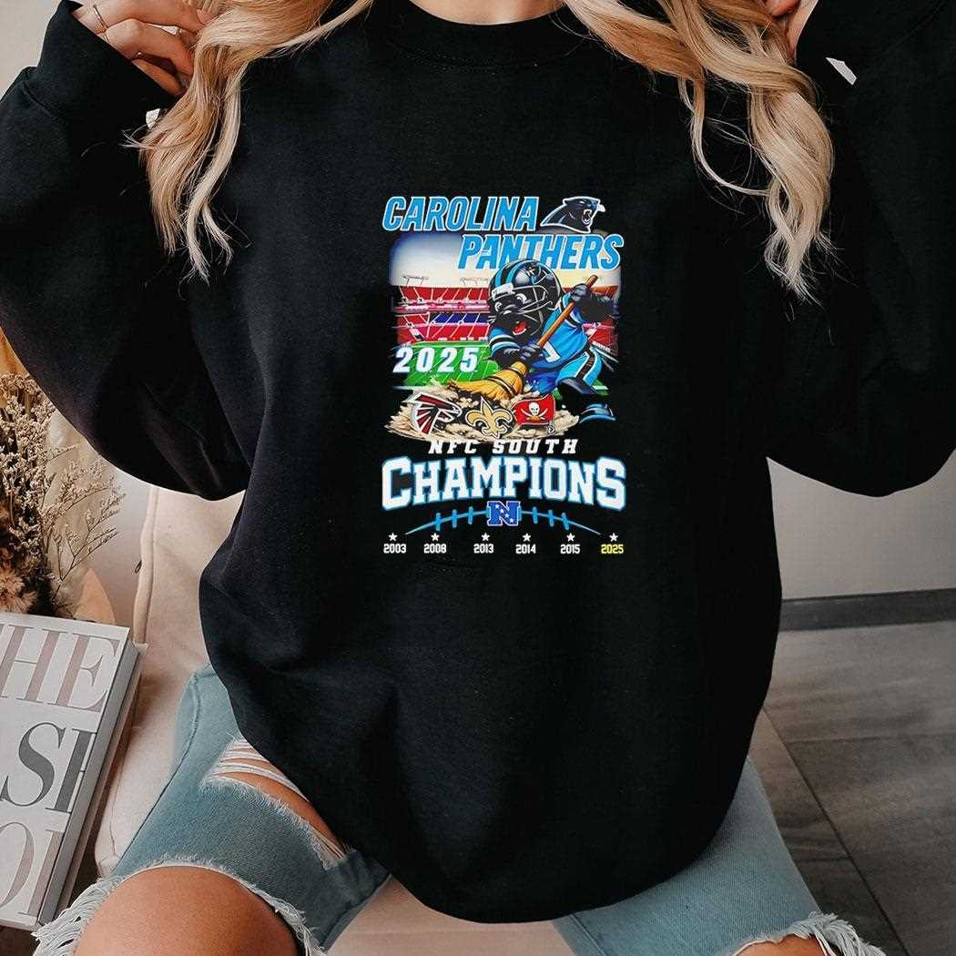 Carolina Panthers 2025 Nfc South Division Champions Mascot Tee Carolina Panthers 2025 Nfc South Division Champions Mascot Tee