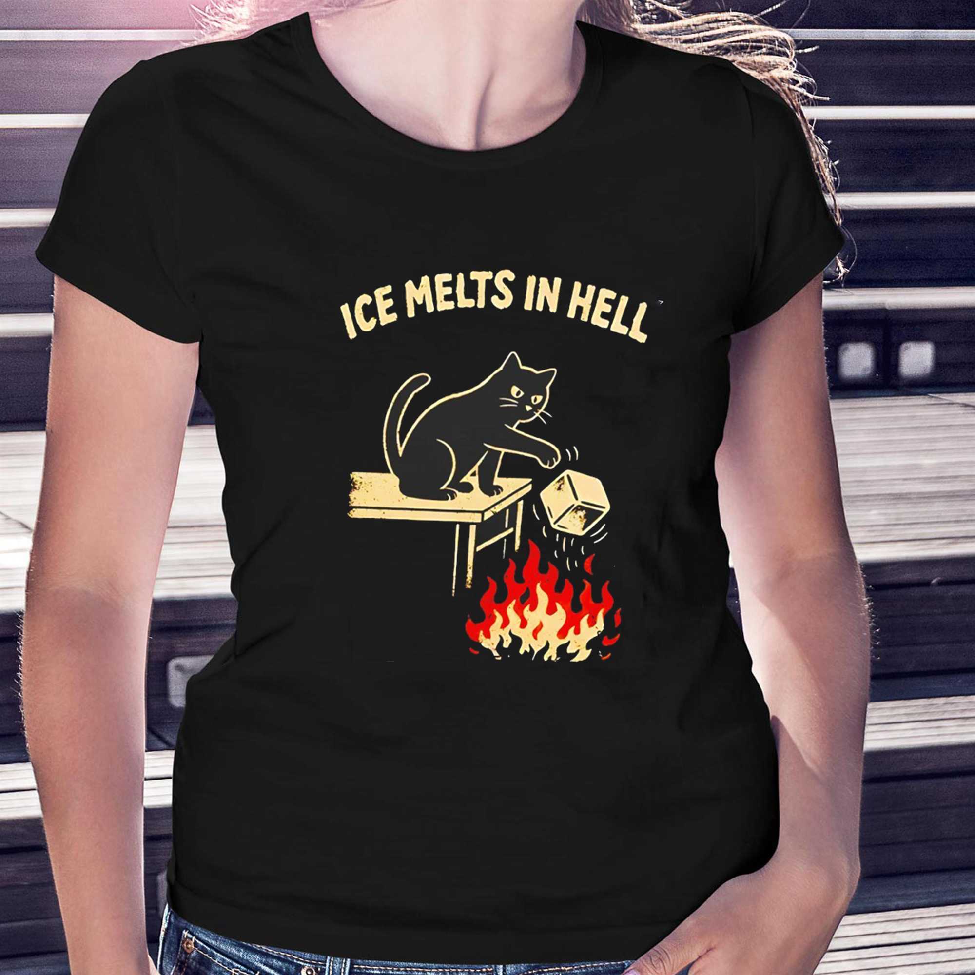 Ice Melts In Hell Cat Protest Tee Ice Melts In Hell Cat Protest Tee