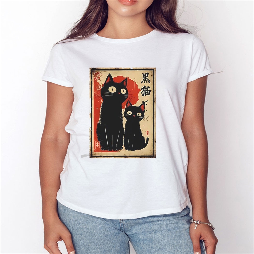 Two Black Cats Japanese Tee Two Black Cats Japanese Tee