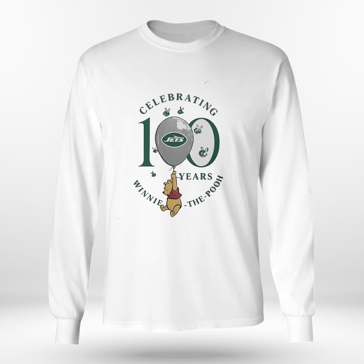 Celebraing New York Jets Winnie The Pooh 100 Years Tee Celebraing New York Jets Winnie The Pooh 100 Years Tee