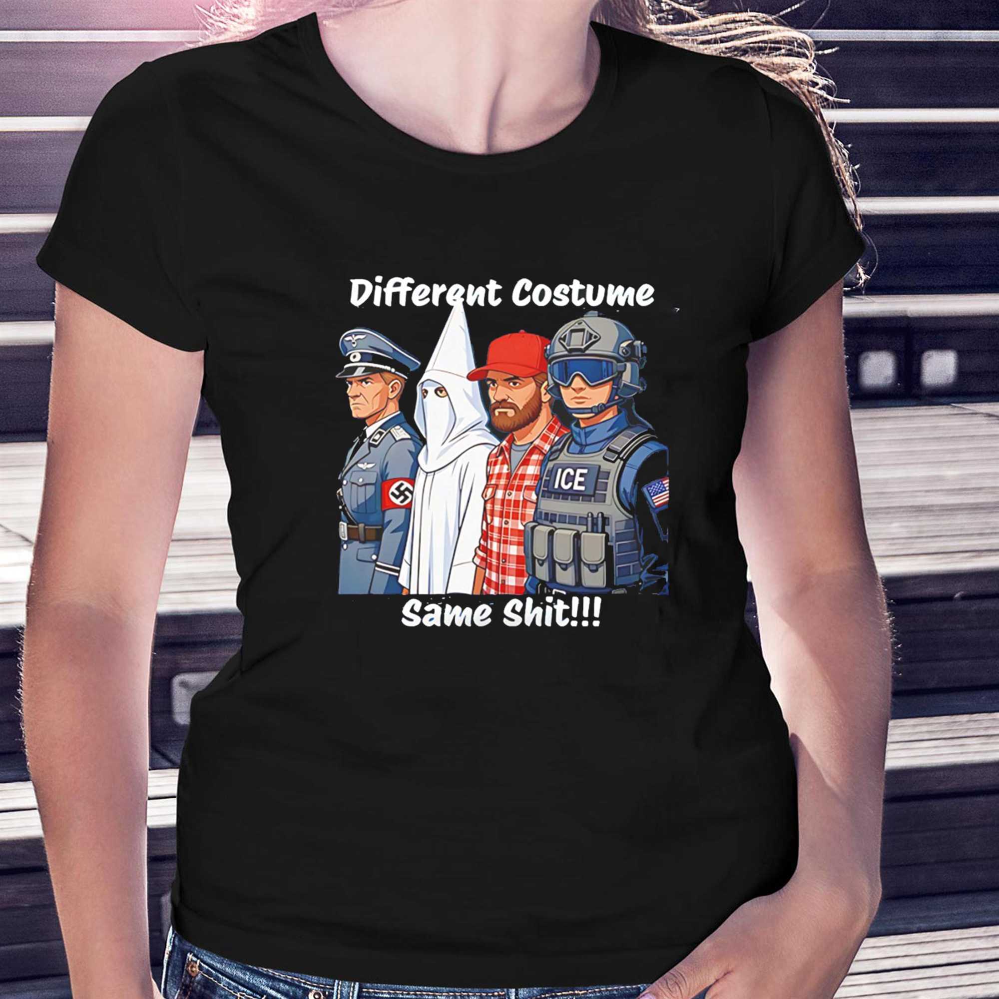 Schutzstaffel Ku Klux Klan And Ice Different Costume Same Shit Tee Schutzstaffel Ku Klux Klan And Ice Different Costume Same Shit Tee