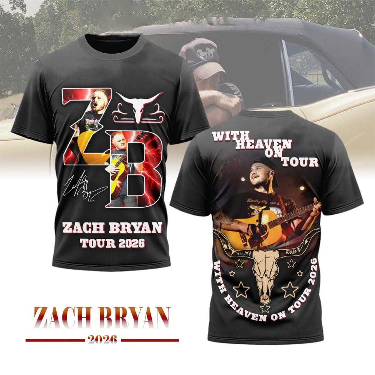 Zach Bryan With Heaven On Tour 2026 Tee Hoodie