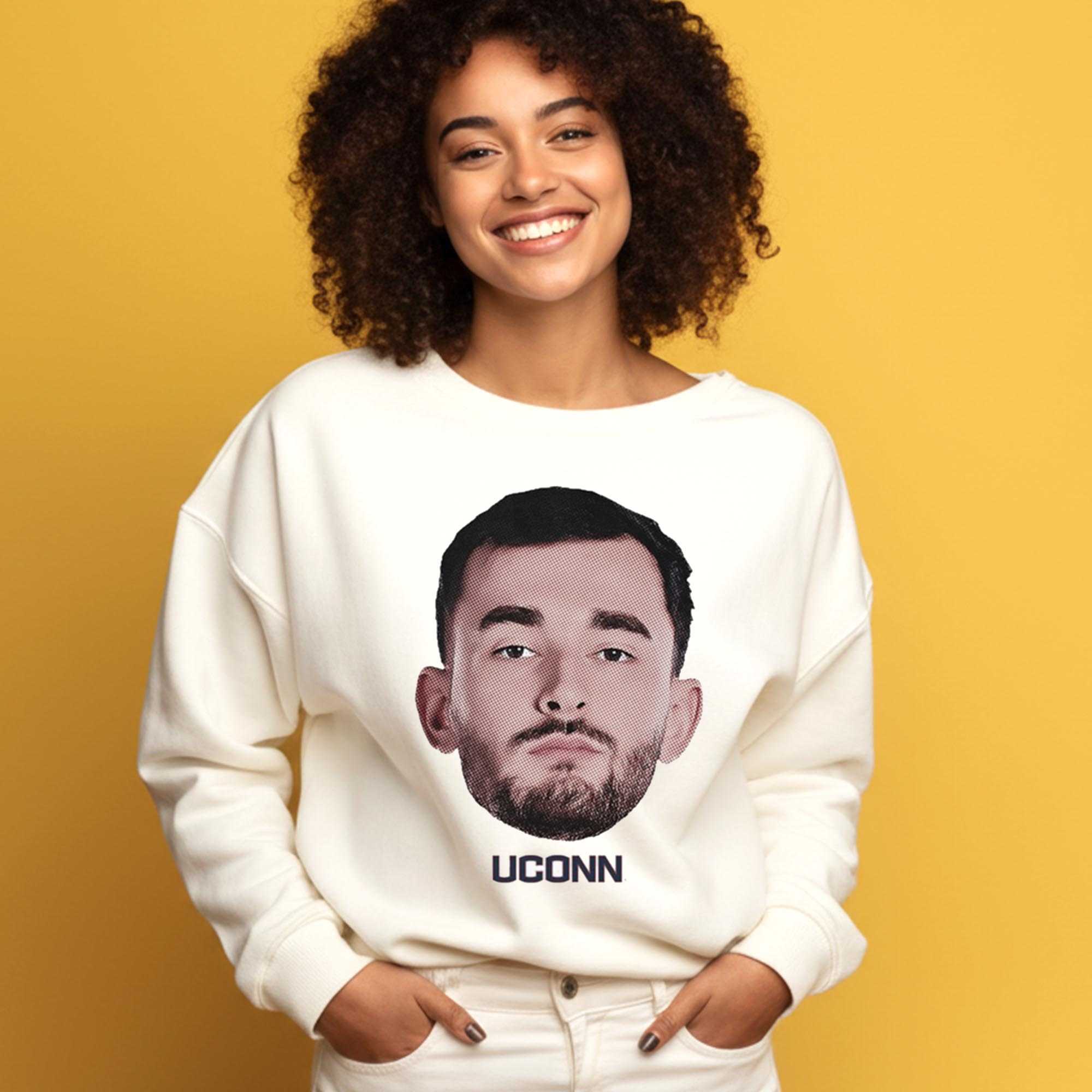 Alex Karaban Uconn Huskies Bobblehead Face Tee Alex Karaban Uconn Huskies Bobblehead Face Tee