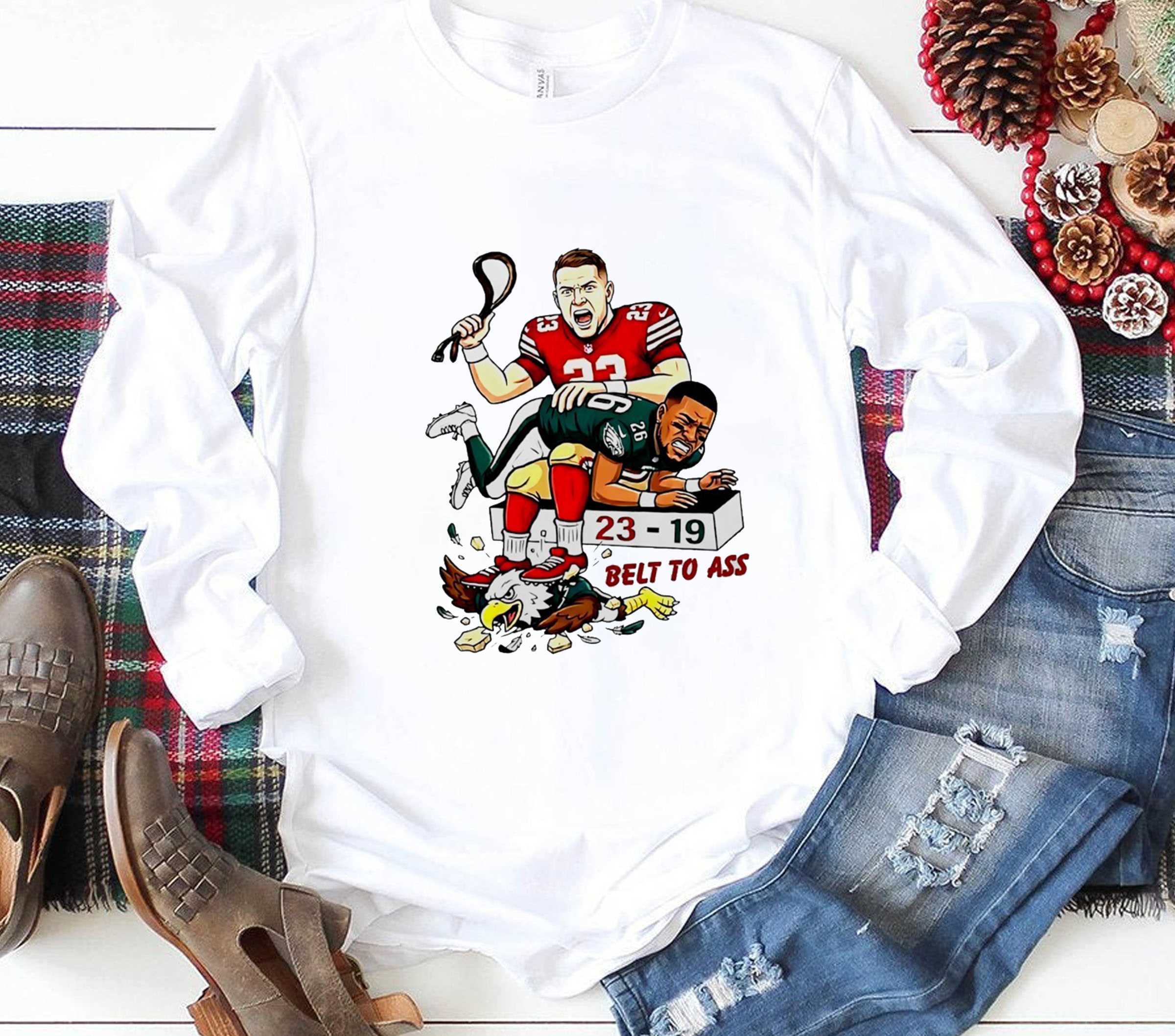 Christian Mccaffrey Belt To Ass Saquon Barkley 23 19 Tee Christian Mccaffrey Belt To Ass Saquon Barkley 23 19 Tee