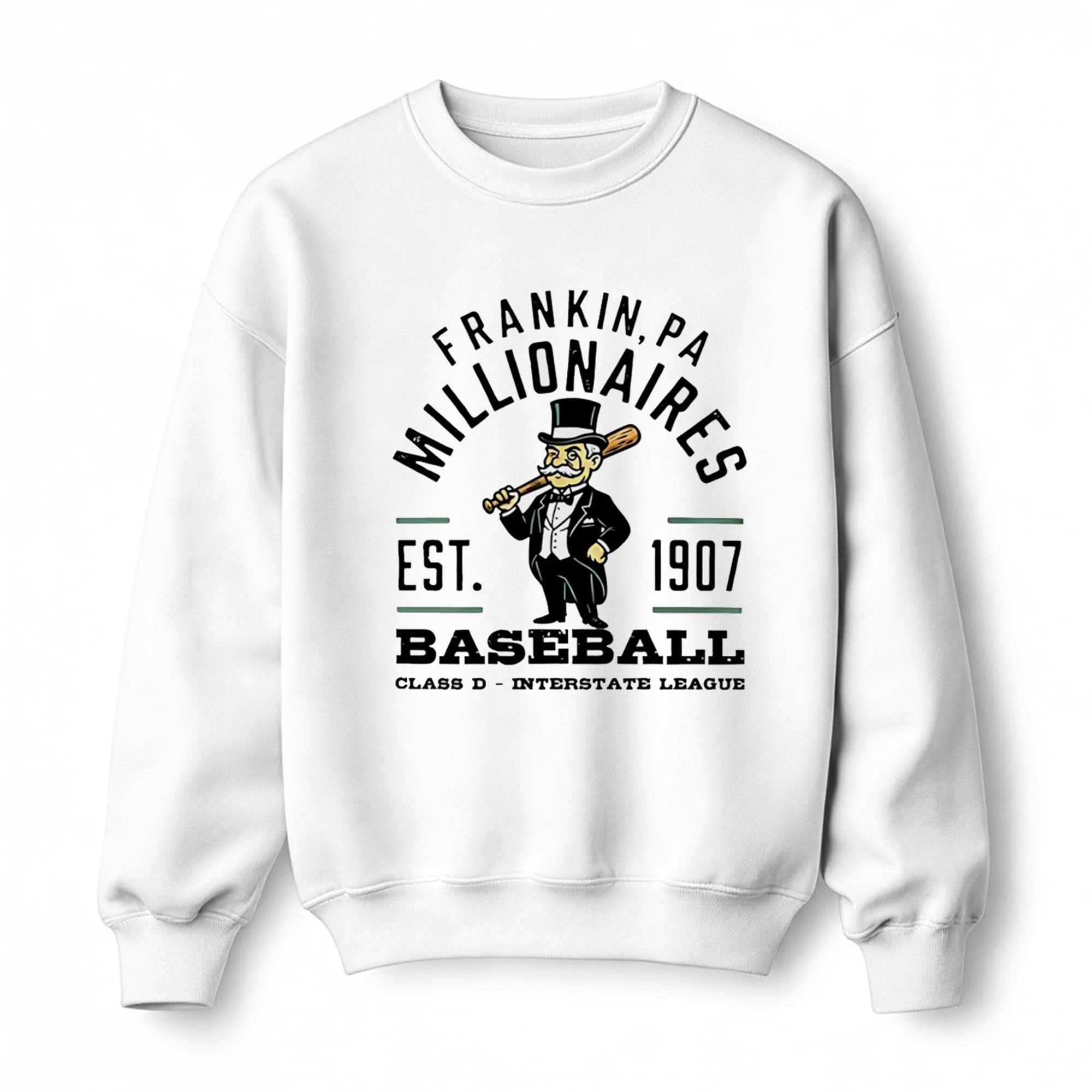Franklin Millionaires Baseball 1907 Class D Interstate League Tee Franklin Millionaires Baseball 1907 Class D Interstate League Tee