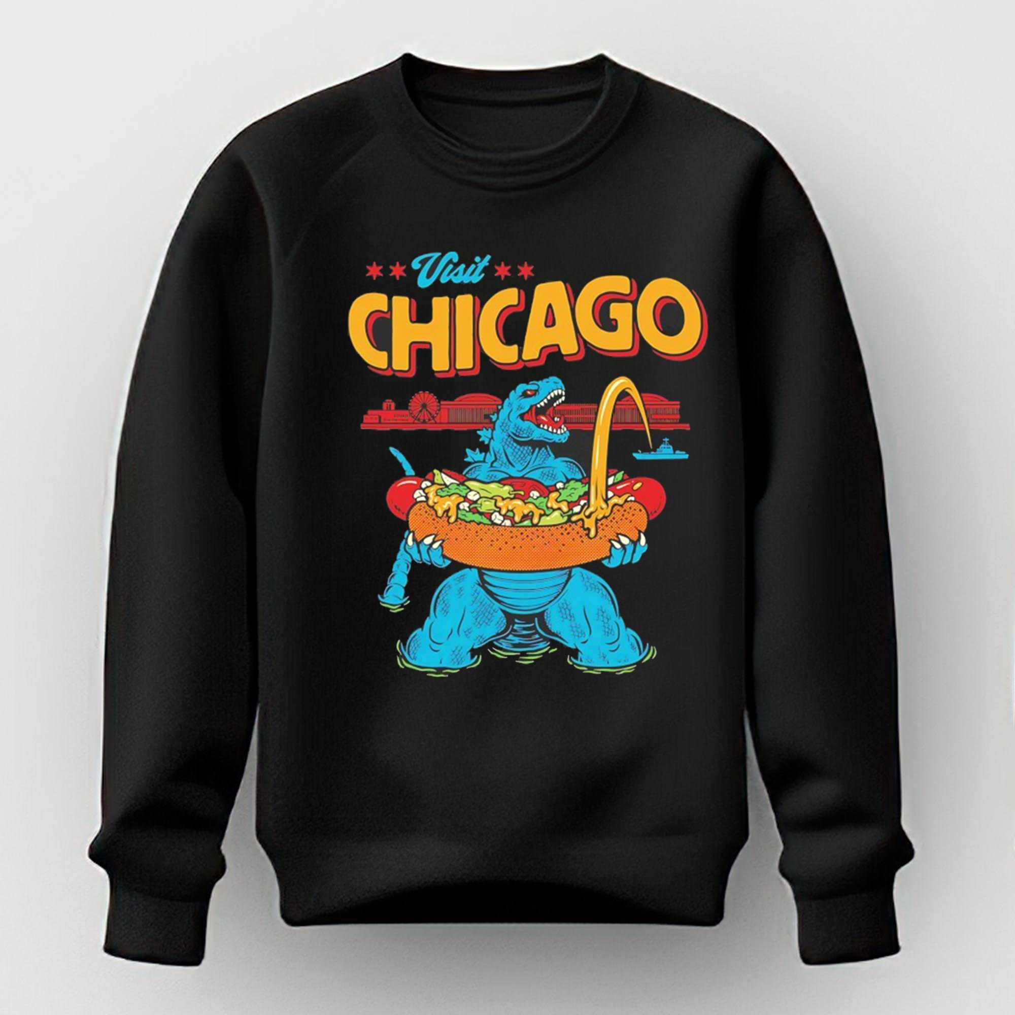 Godzilla Visits Chicago Tee Godzilla Visits Chicago Tee