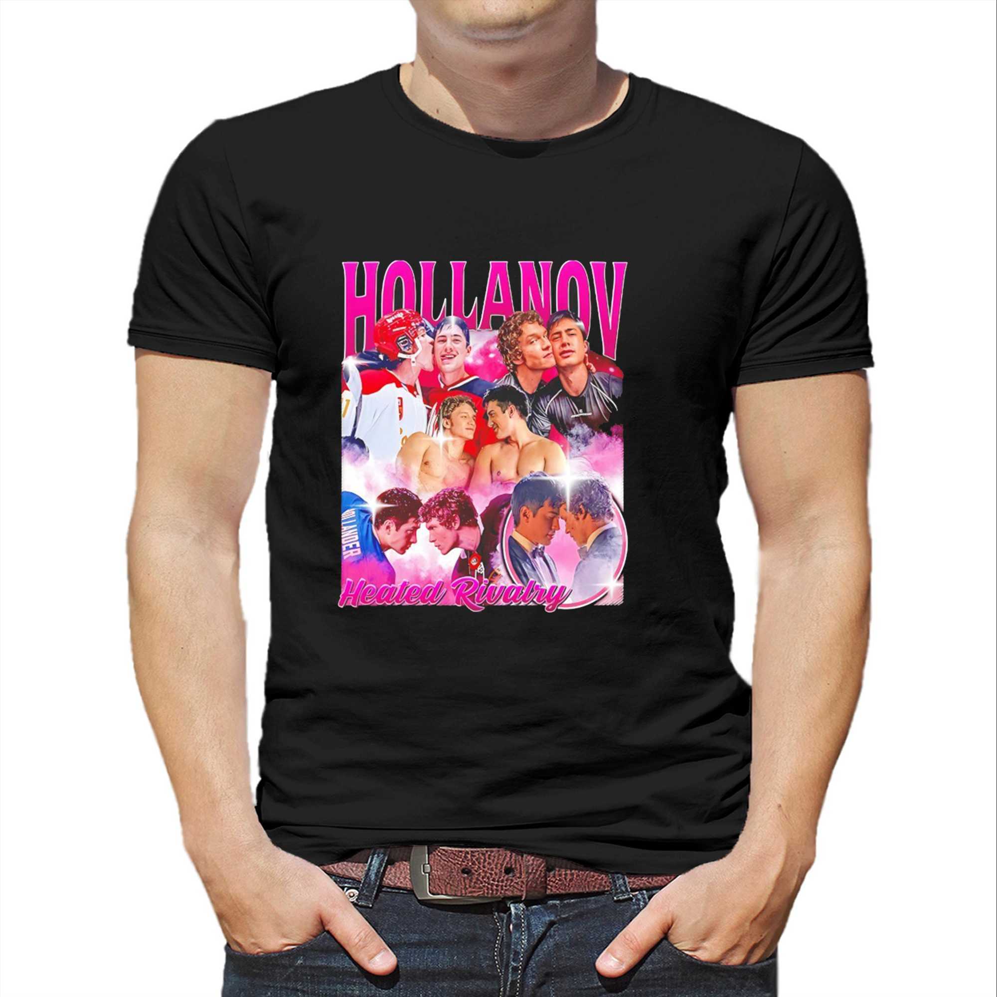Hollanov Heated Rivalry Hockey Romance Vintage Tee Hollanov Heated Rivalry Hockey Romance Vintage Tee