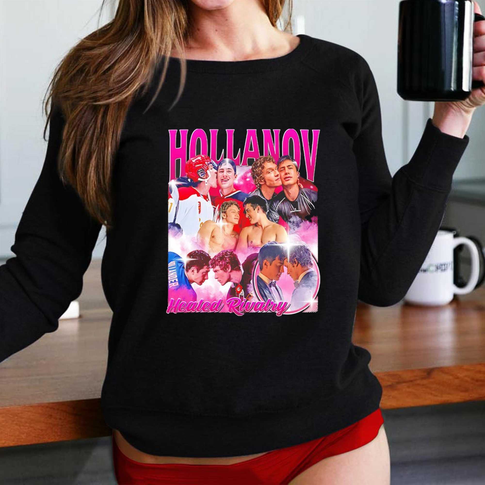 Hollanov Heated Rivalry Hockey Romance Vintage Tee Hollanov Heated Rivalry Hockey Romance Vintage Tee