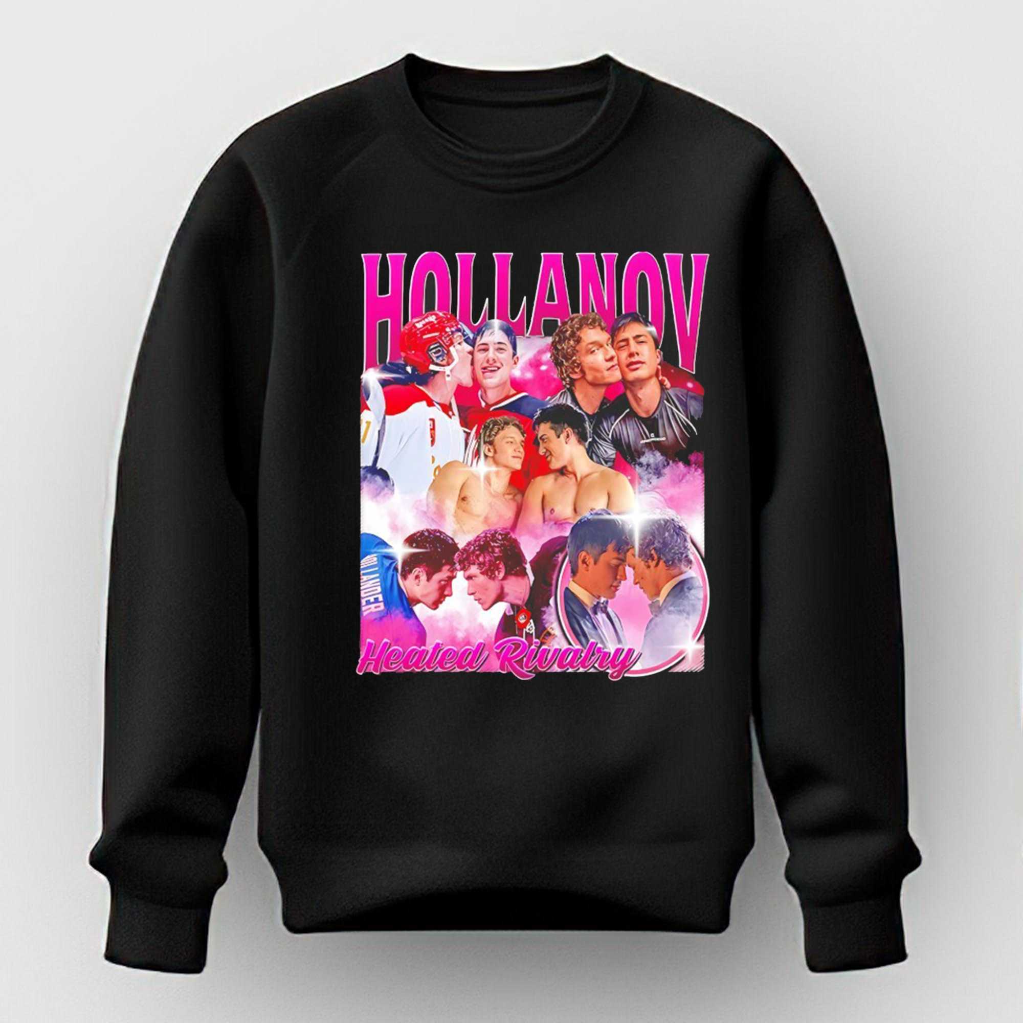 Hollanov Heated Rivalry Hockey Romance Vintage Tee Hollanov Heated Rivalry Hockey Romance Vintage Tee