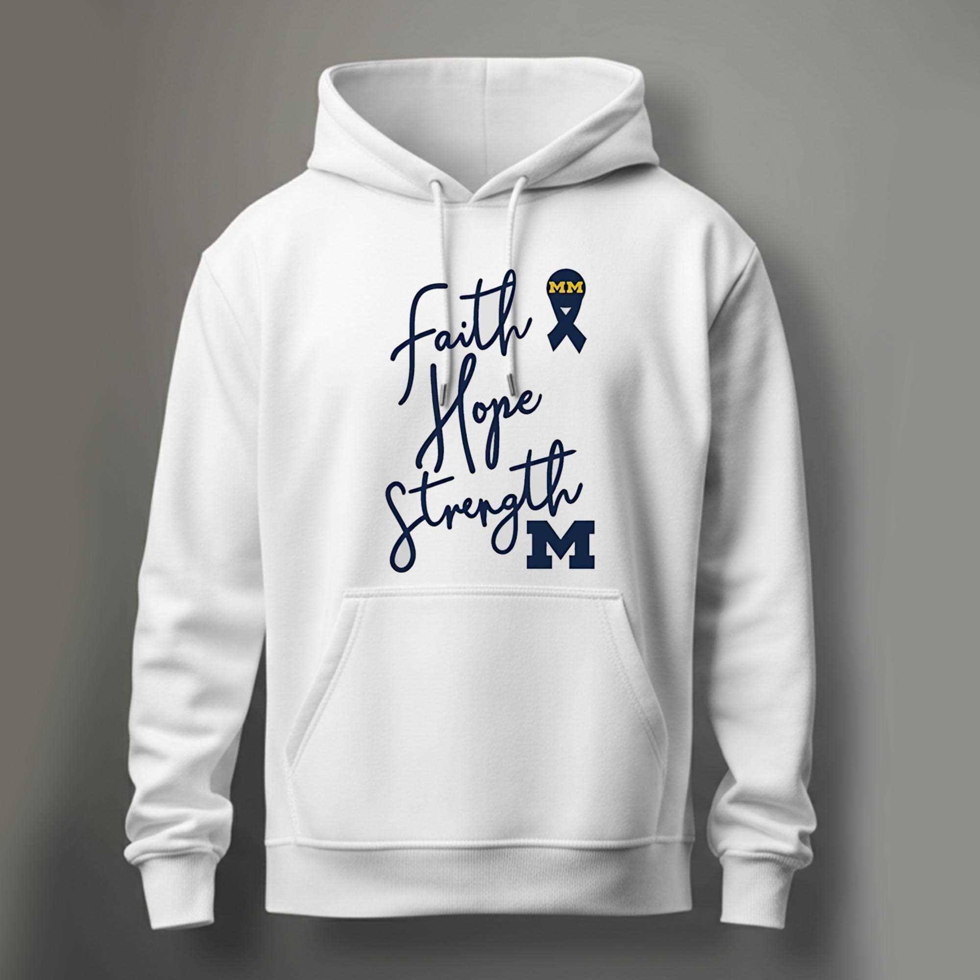 Michigan Wolverine Faith Hope Strength Tee Michigan Wolverine Faith Hope Strength Tee
