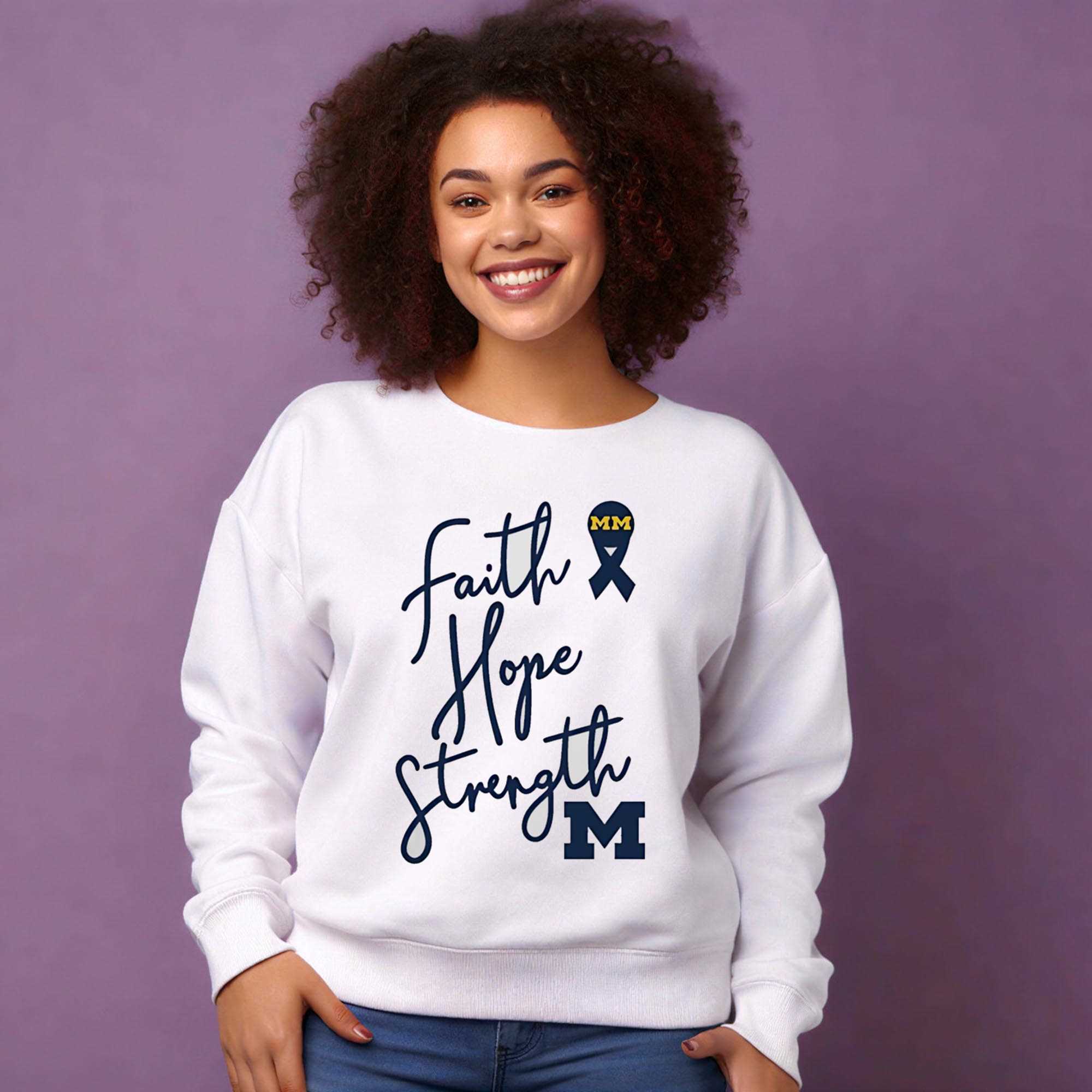 Michigan Wolverine Faith Hope Strength Tee Michigan Wolverine Faith Hope Strength Tee