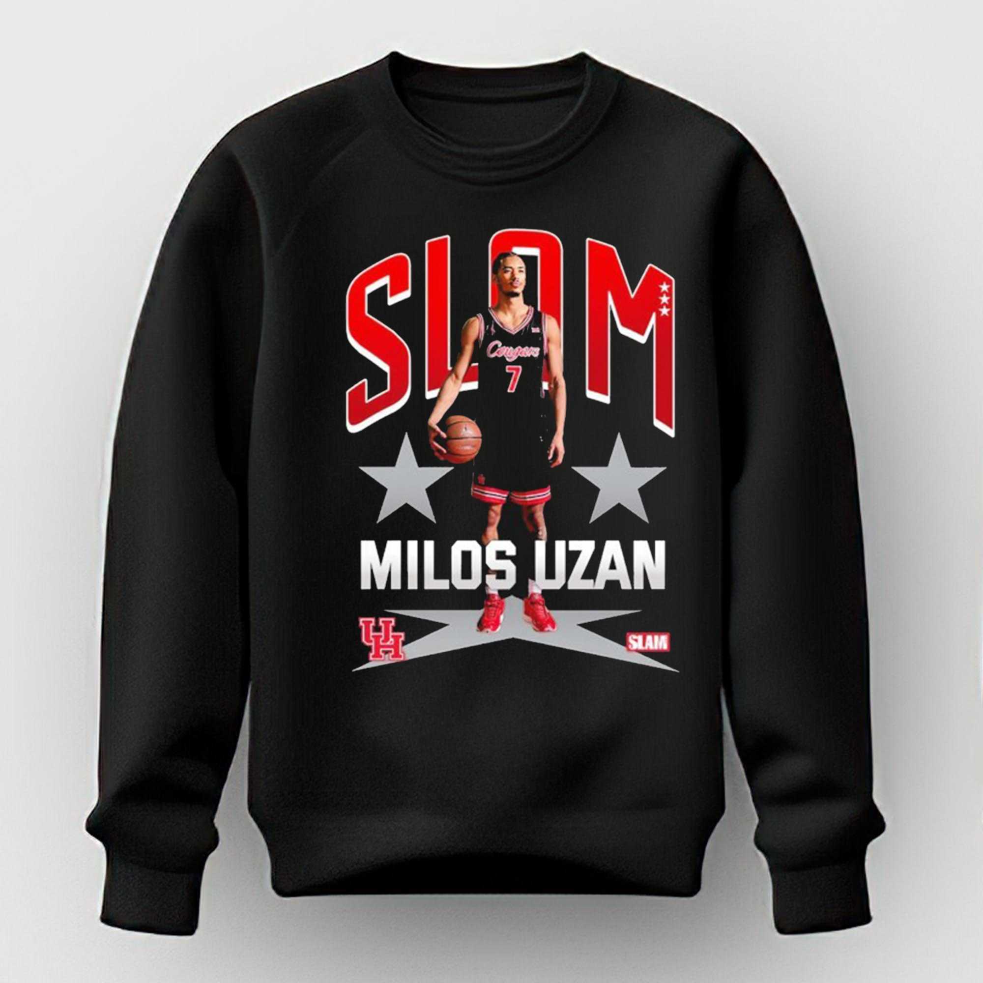 Milos Uzan Slam Houston Cougars Star Tee Milos Uzan Slam Houston Cougars Star Tee