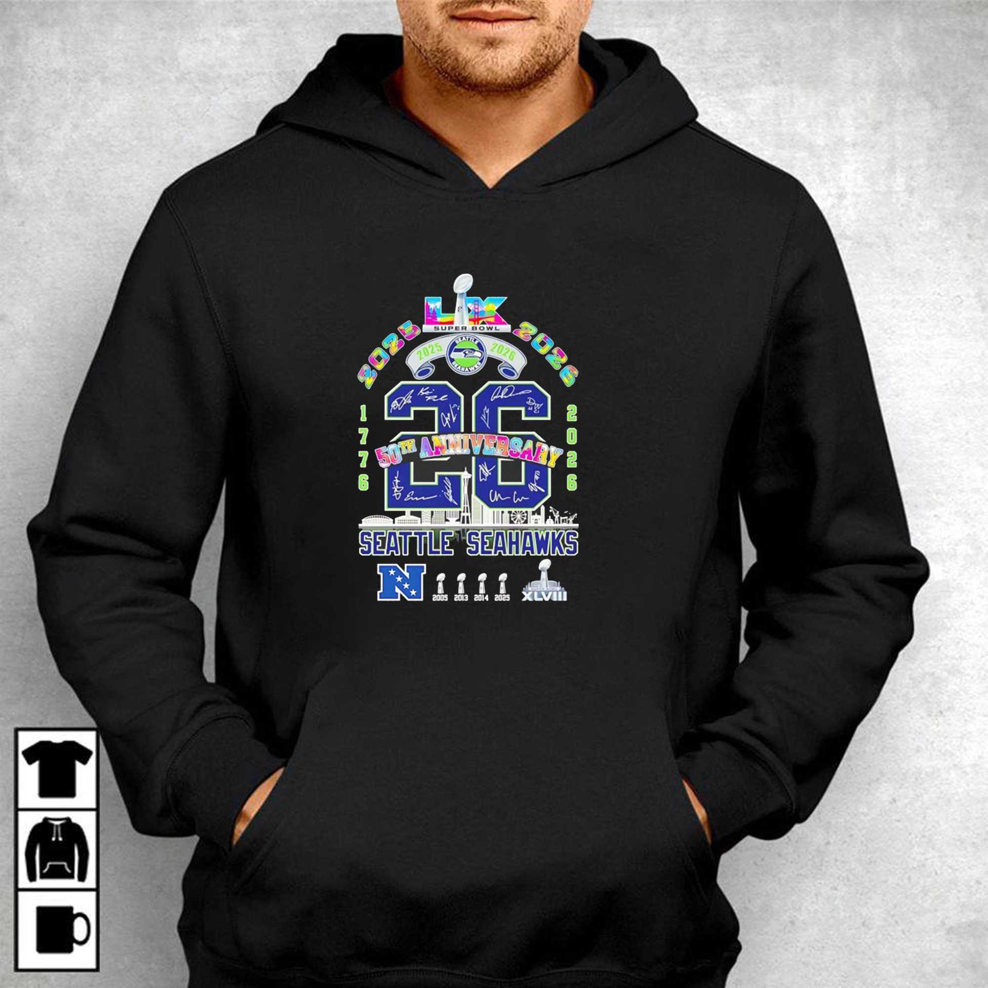 Seattle Seahawks Lix Super Bowl Champions Built For The Storm We Are 12 Tee