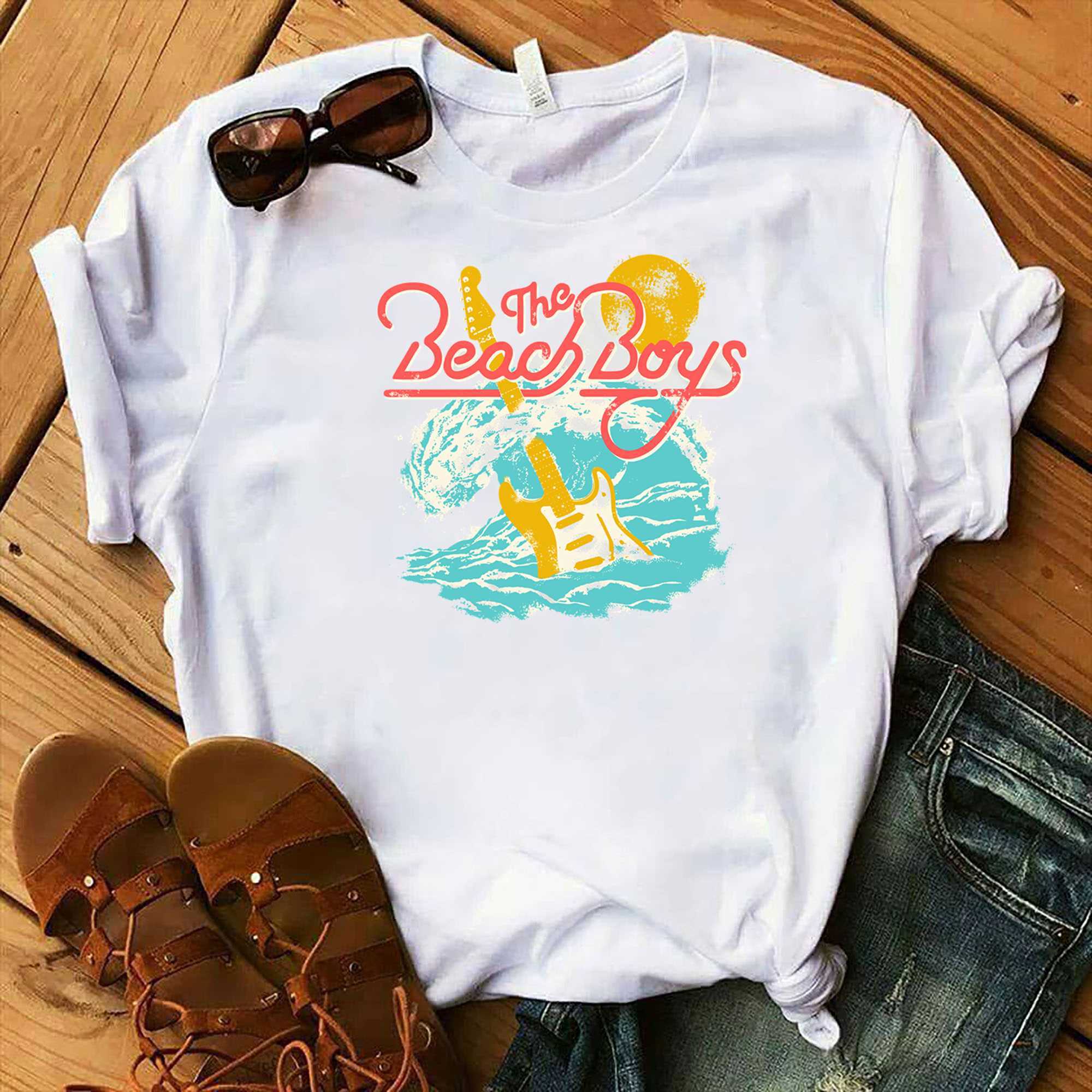 Surfing Guitar Beach Boys Tee Surfing Guitar Beach Boys Tee