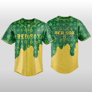 2026 Boston Red Sox St Patricks Day Lucky Gold Drip Jersey 3 1.jpeg