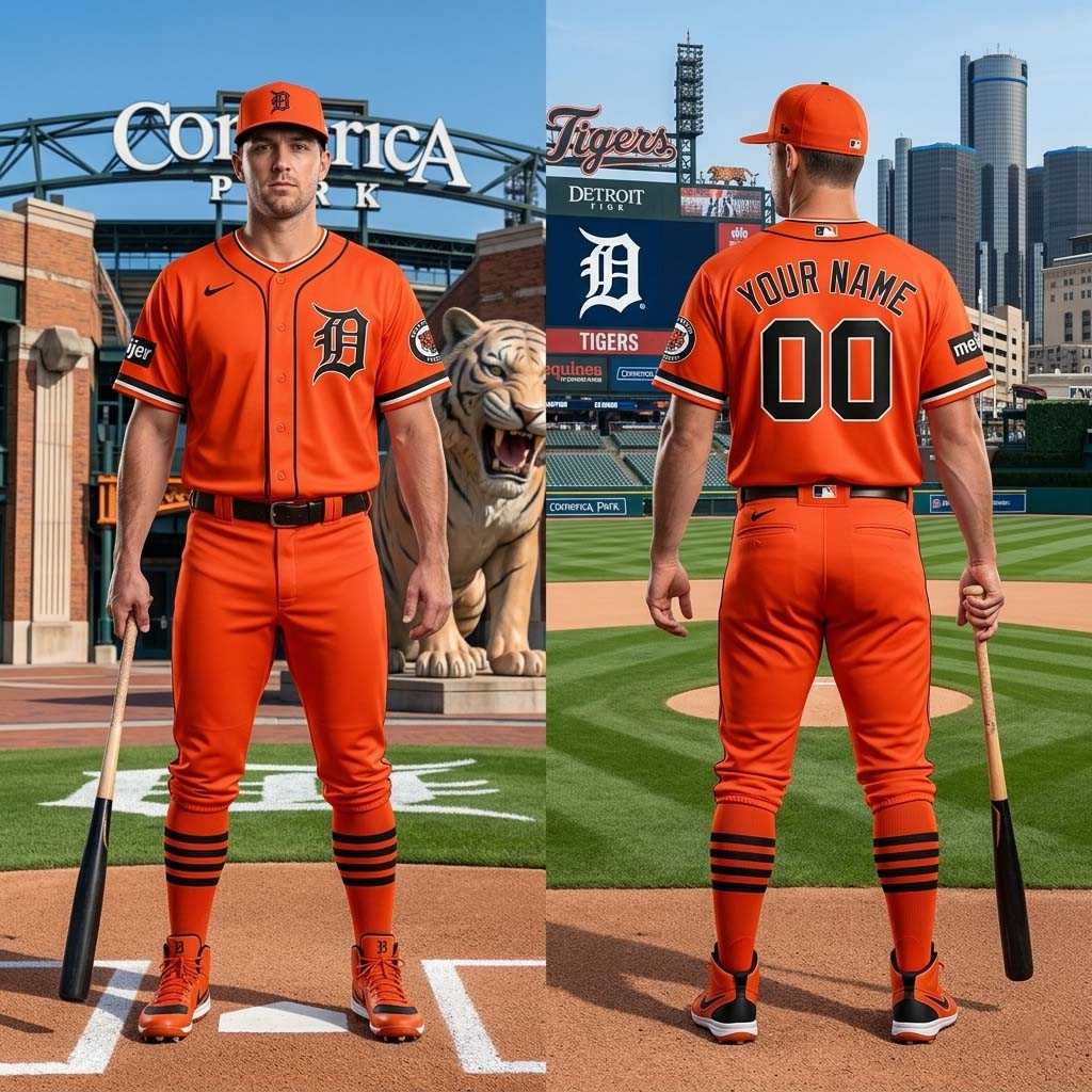 2026 Detroit Tigers Latest Version Orange Baseball Jersey 2026 Detroit Tigers Latest Version Orange Baseball Jersey
