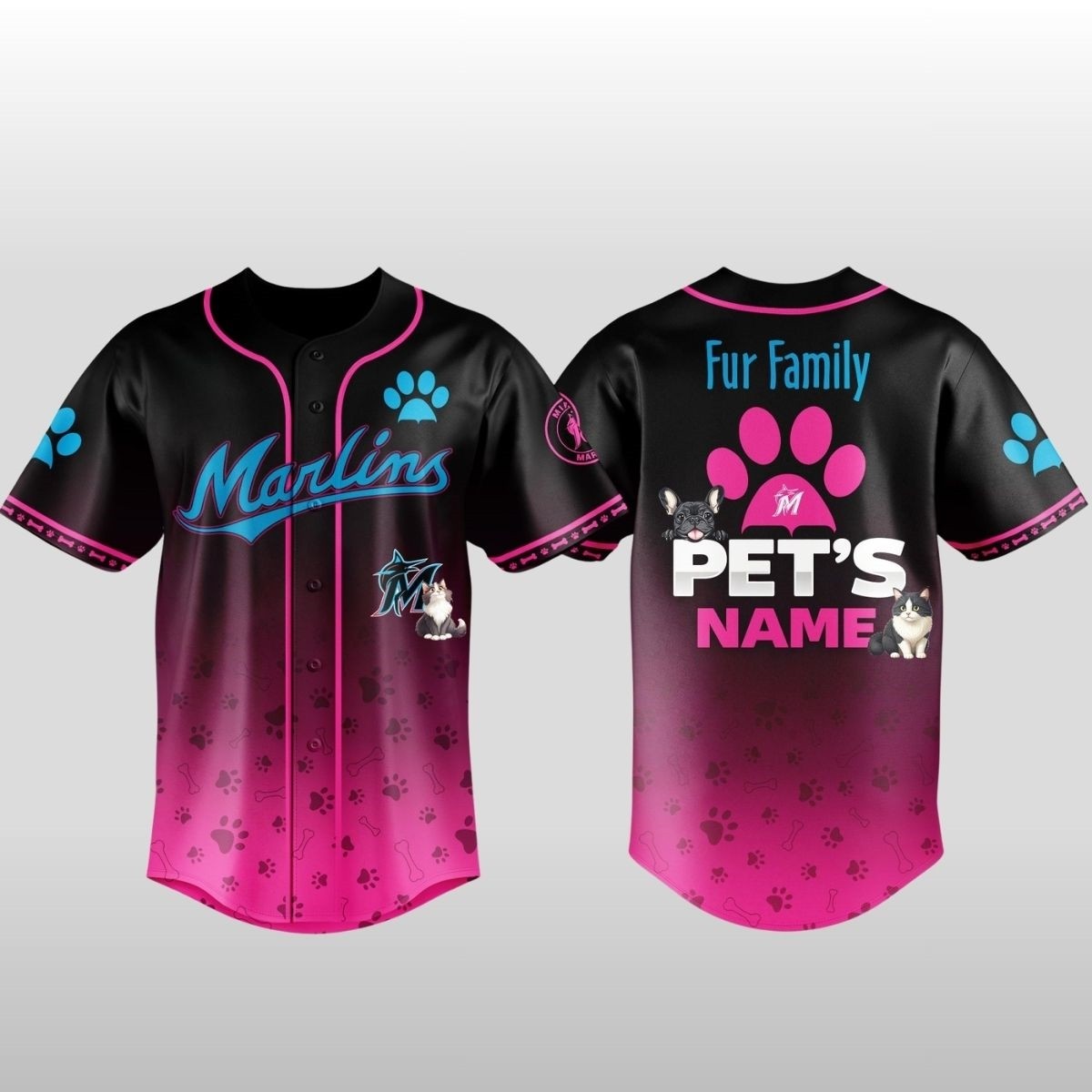 2026 Mariners Fur Family Pet Game Night Baseball Jersey